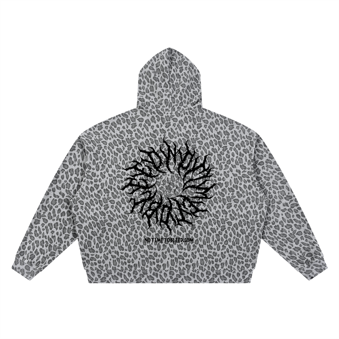 NTTB Leopard Print Waffle Full Zip Hoodie