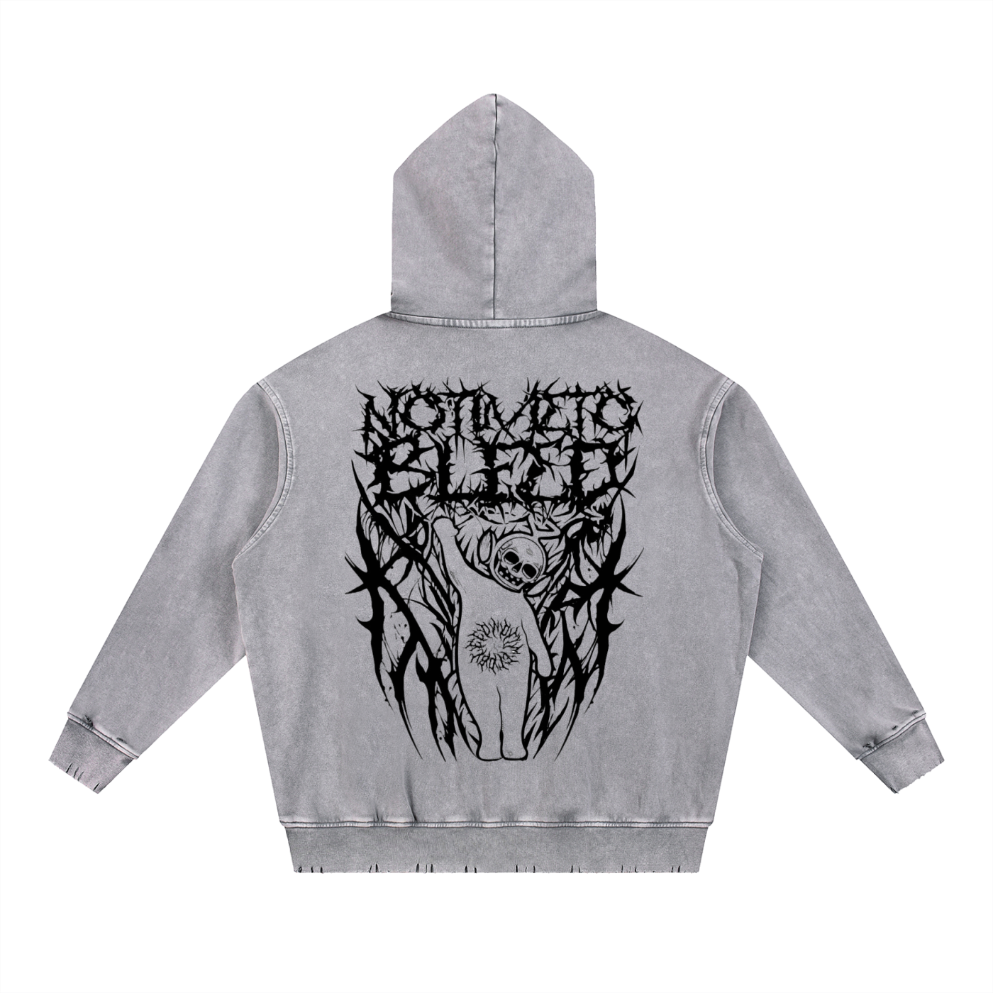 Skullytubby Snow Wash Hand-Frayed Heavyweight Hoodie