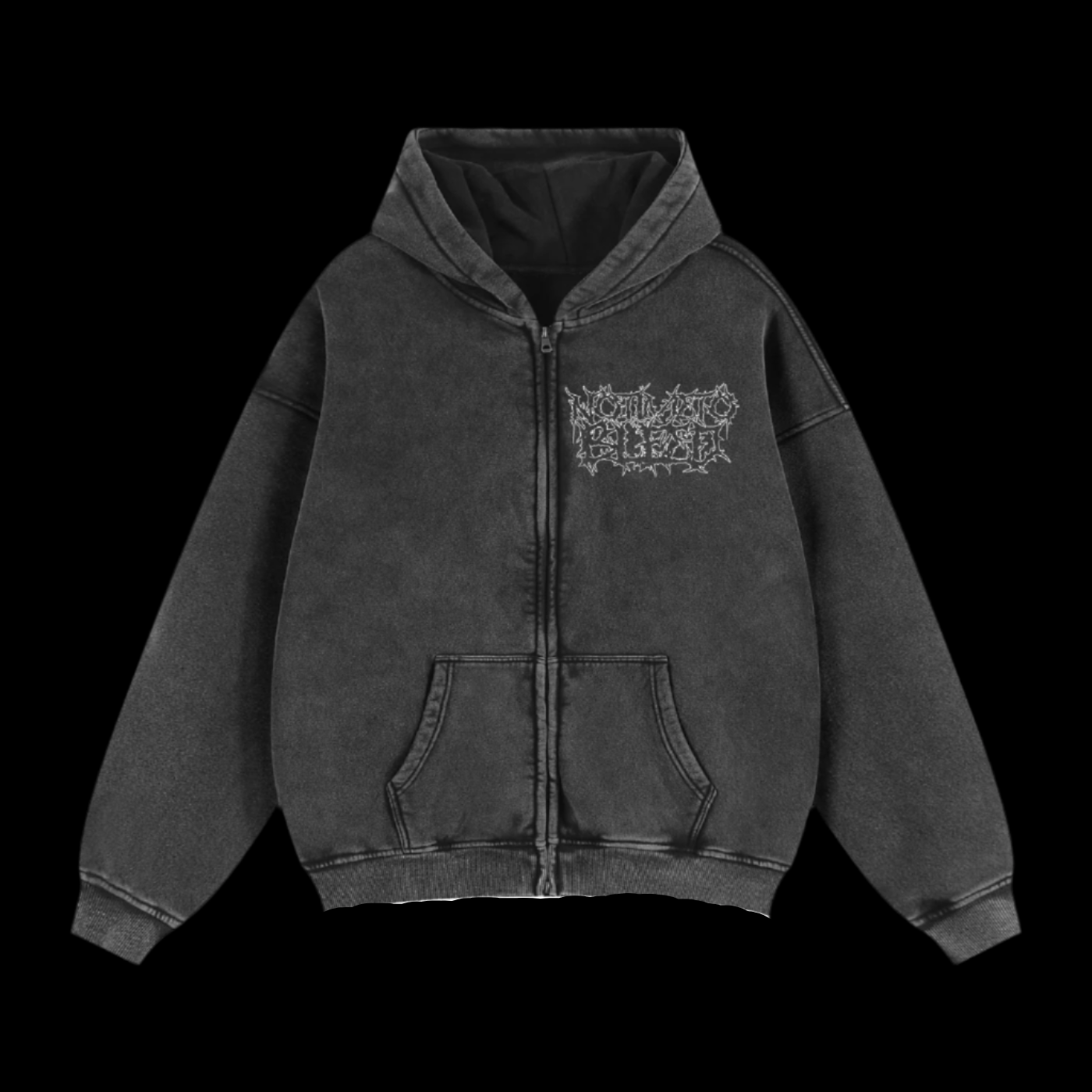 NoTime Zip-Through Boxy Hoodie