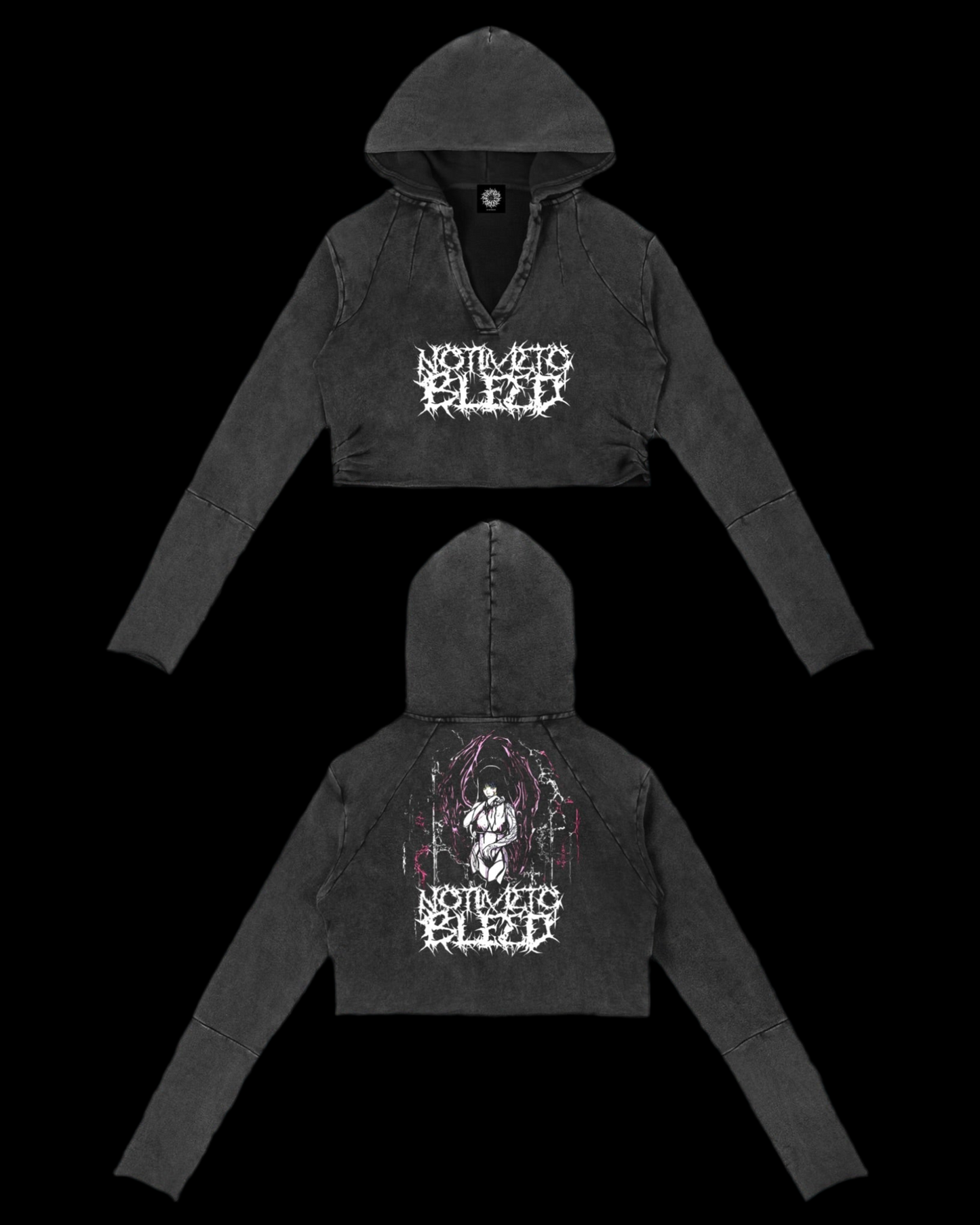 Fallen Fairy Vintage Washed Raw Edge Hoodie