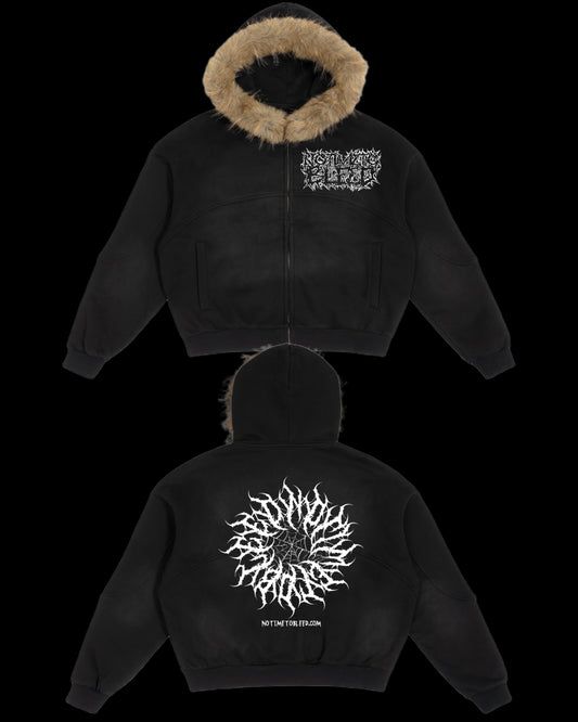 NTTB Boxy Detachable Fur Hoodie