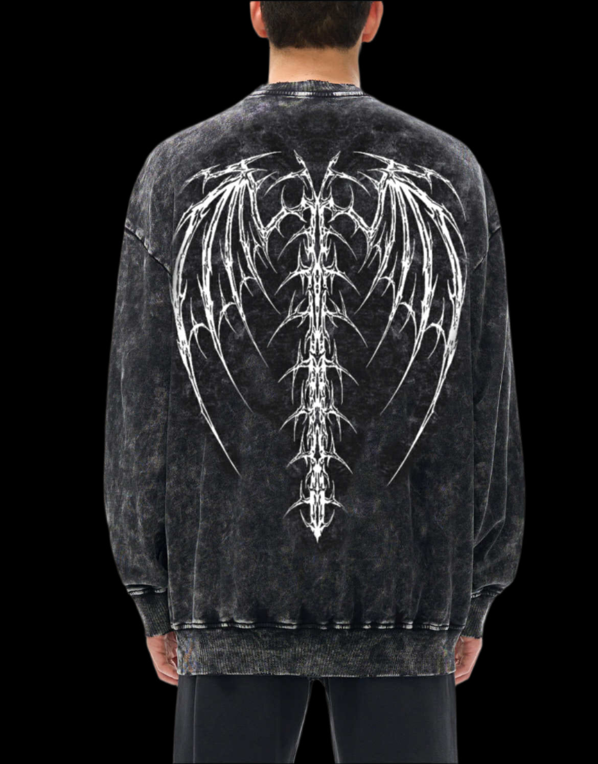 Snow Washed Hand-Frayed 333 Angel Sweatshirt