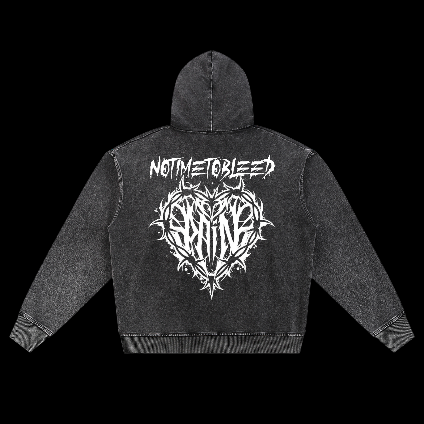 Pain Snow Wash Oversized Zip-Up Hoodie