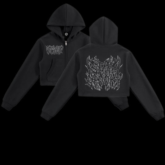 StaySpooky Cropped Zip-Up Hoodie