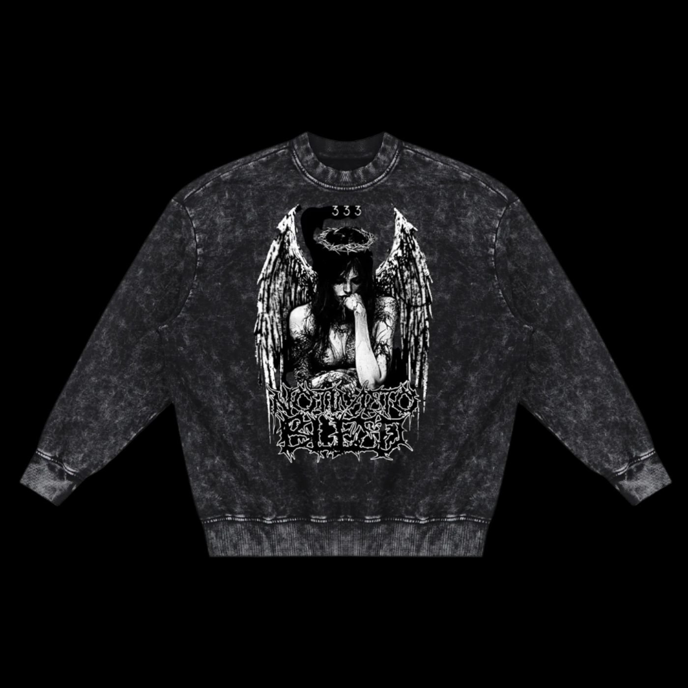 Snow Washed Hand-Frayed 333 Angel Sweatshirt
