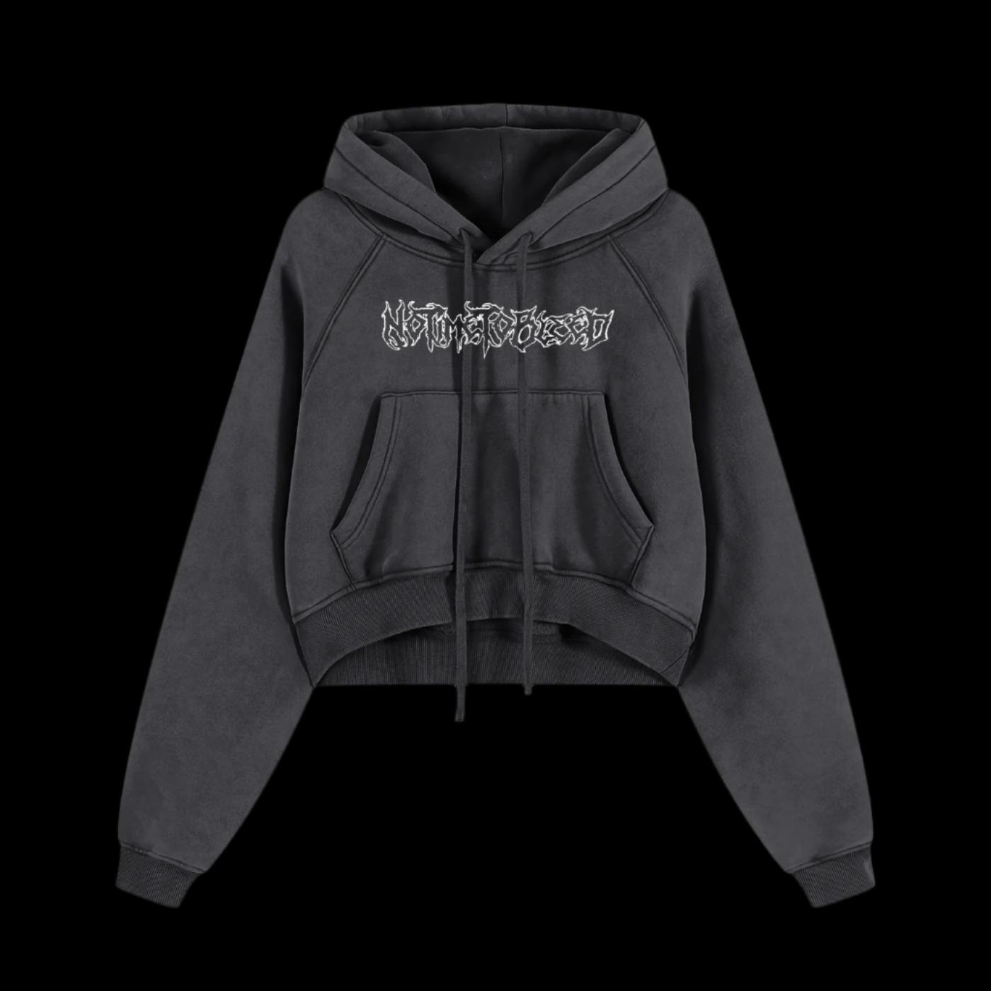 Wings Snow Washed Cropped Hoodie