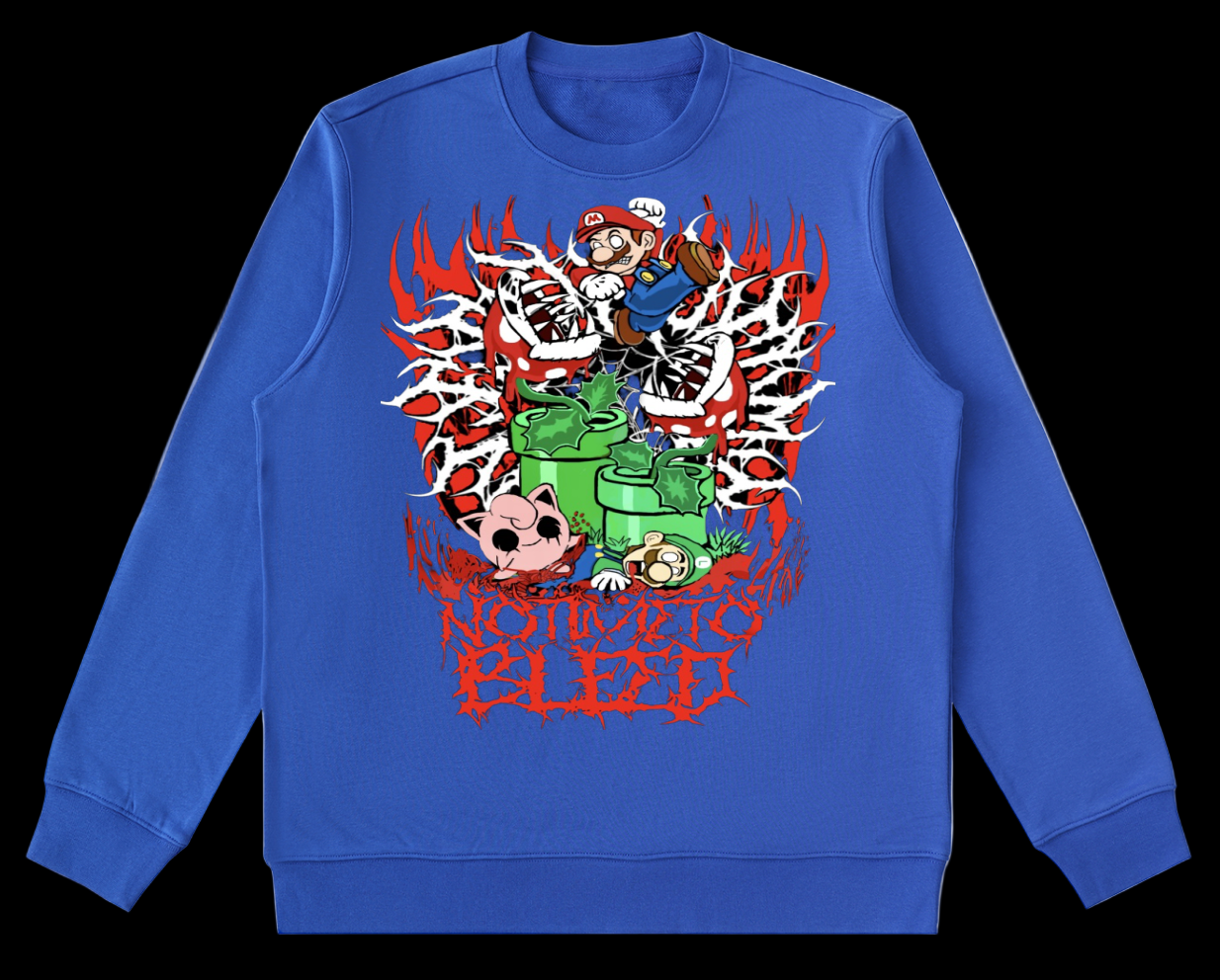 Notimetobleed Mario bros Heavyweight Crewneck  Sweatshirt