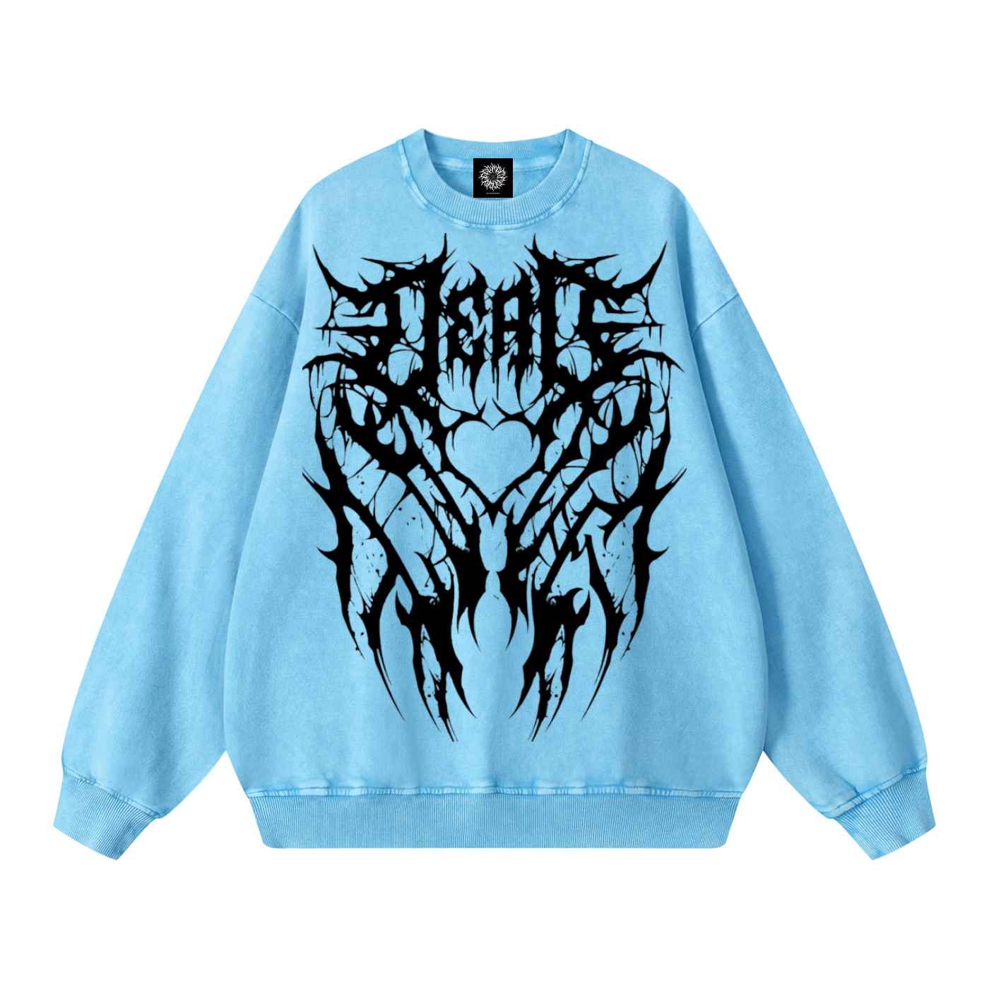Dead ♡ SkyBlue Snow Washed Oversized Sweatshirt