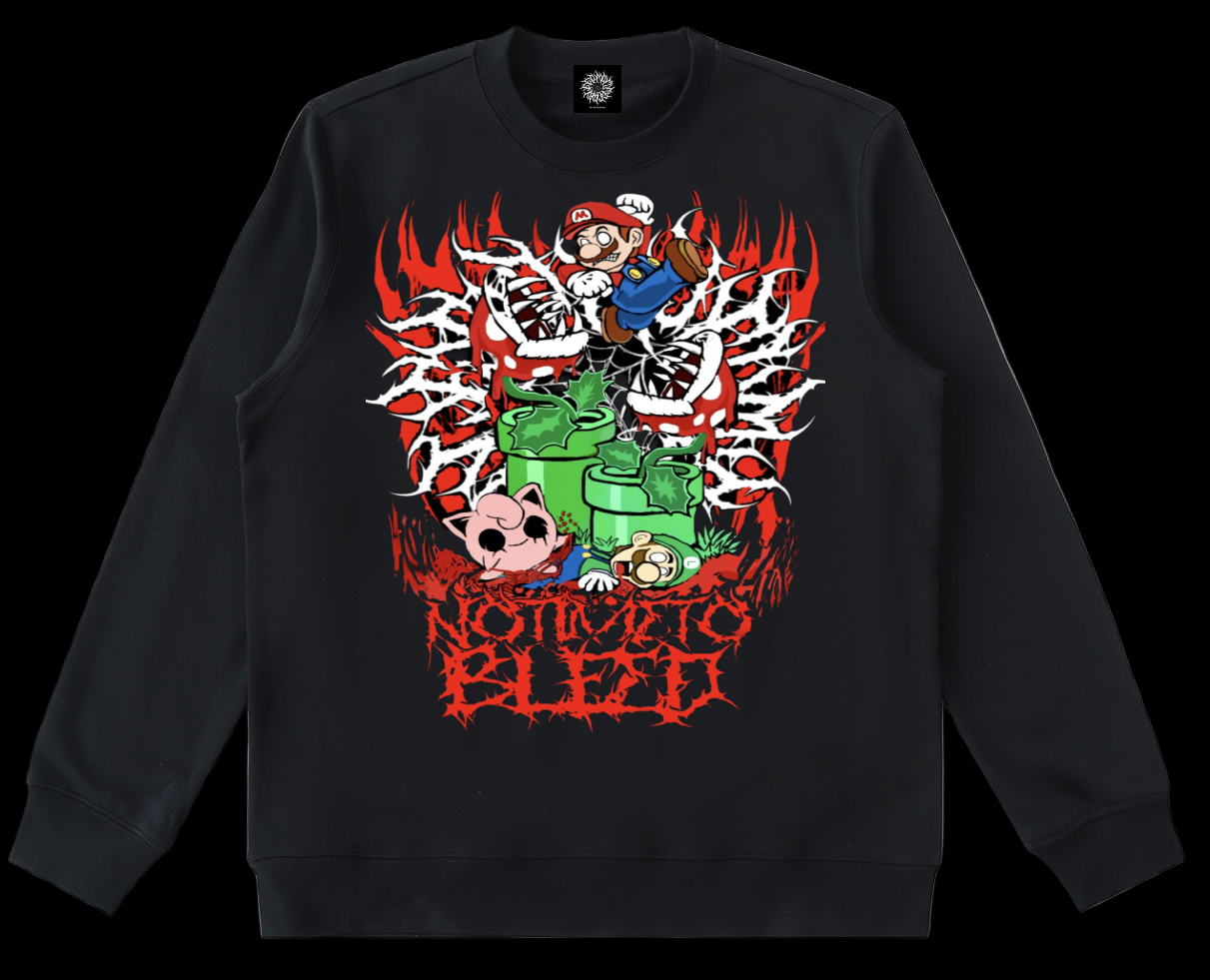 Notimetobleed Mario bros Heavyweight Crewneck  Sweatshirt