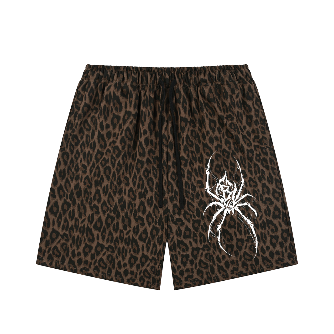 Spider Heavyweight Leopard Drawstring Shorts