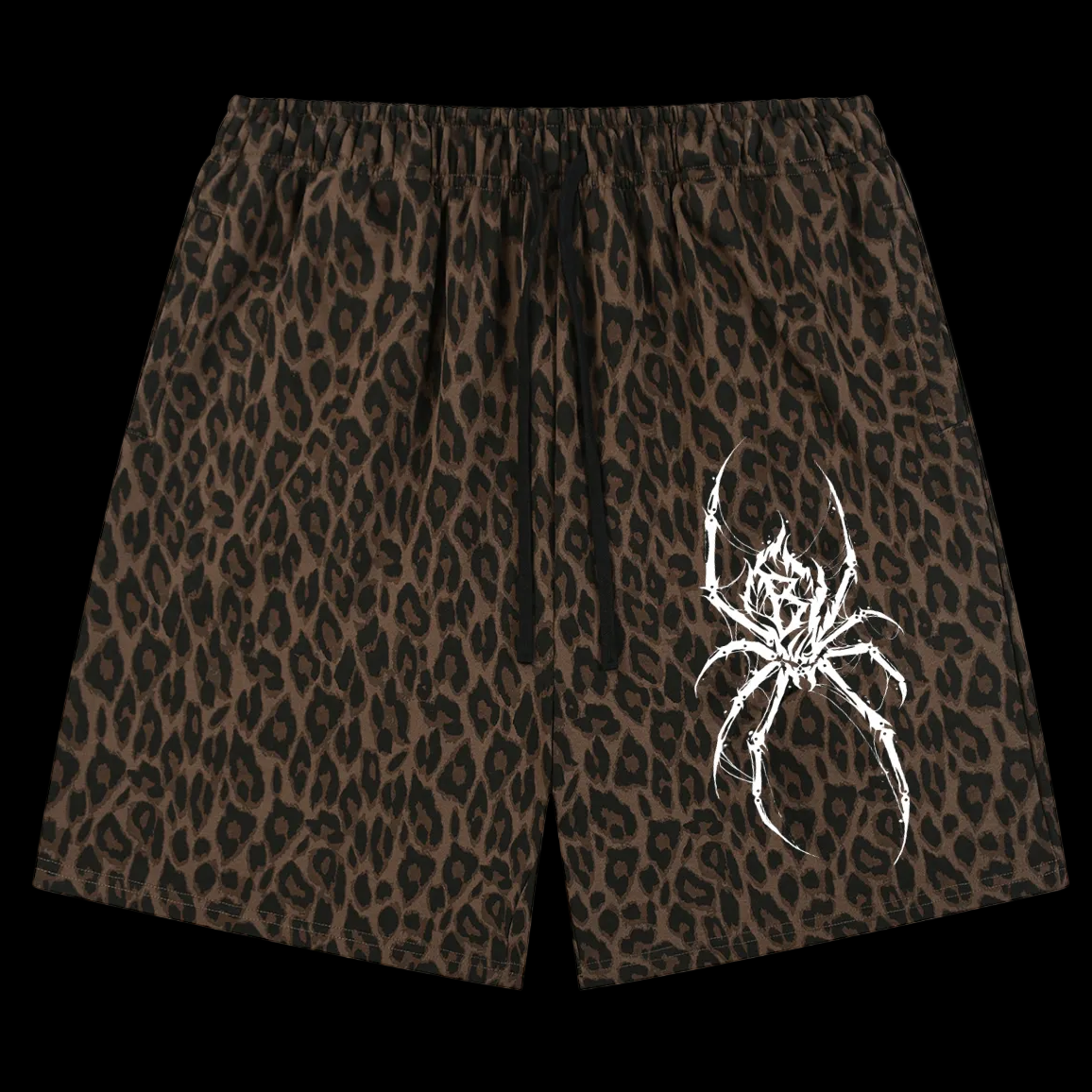 Spider Heavyweight Leopard Drawstring Shorts