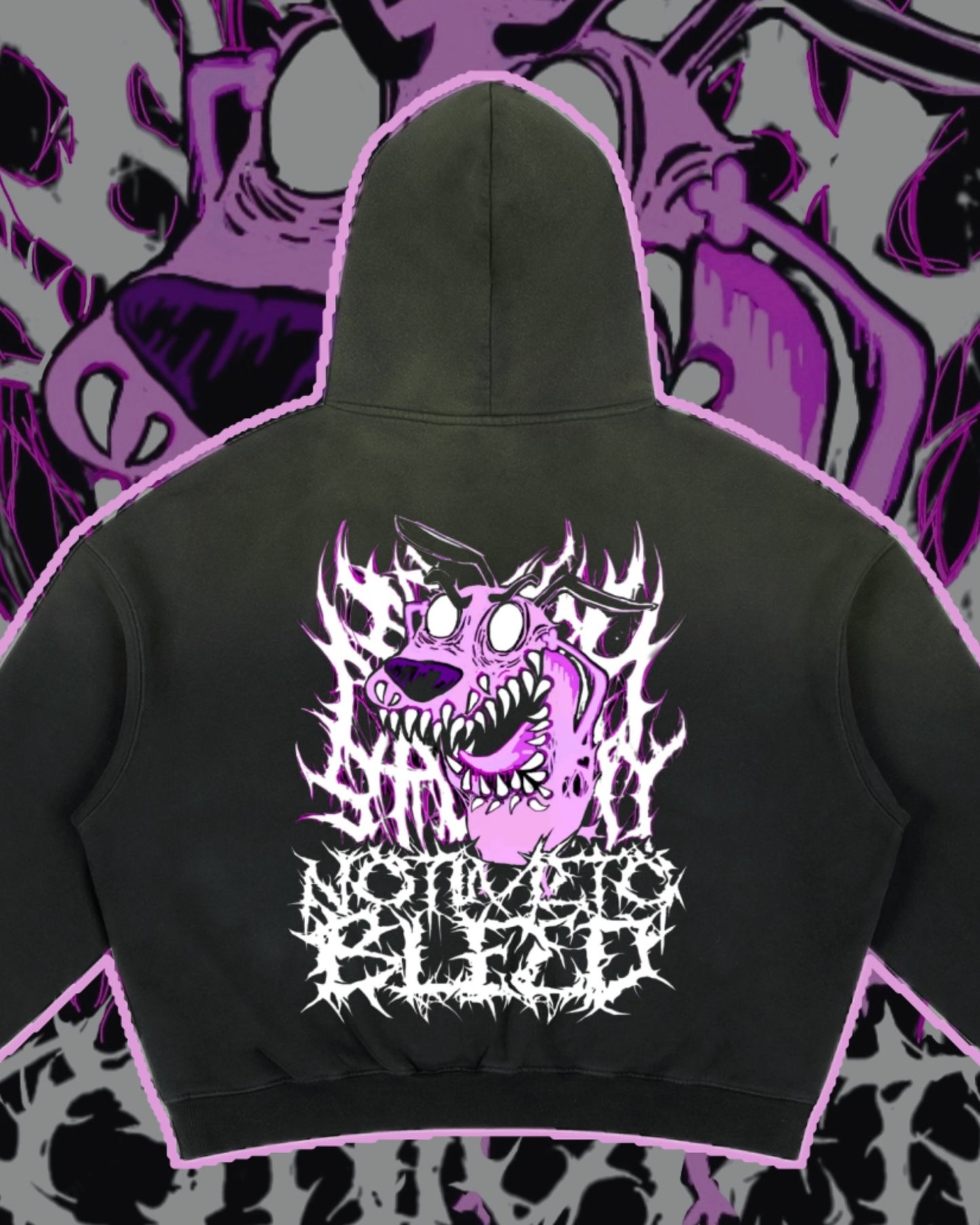 Courage the Brootally Dog Sunfade Boxy Fleece Hoodie