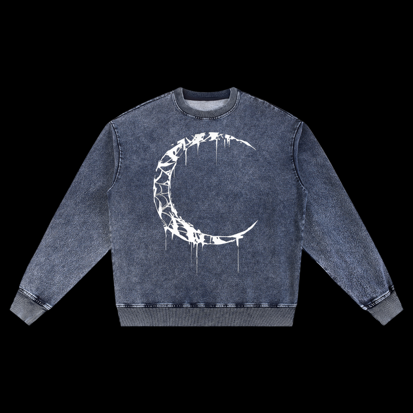 Moon Snow Wash Oversized Crewneck Sweatshirt