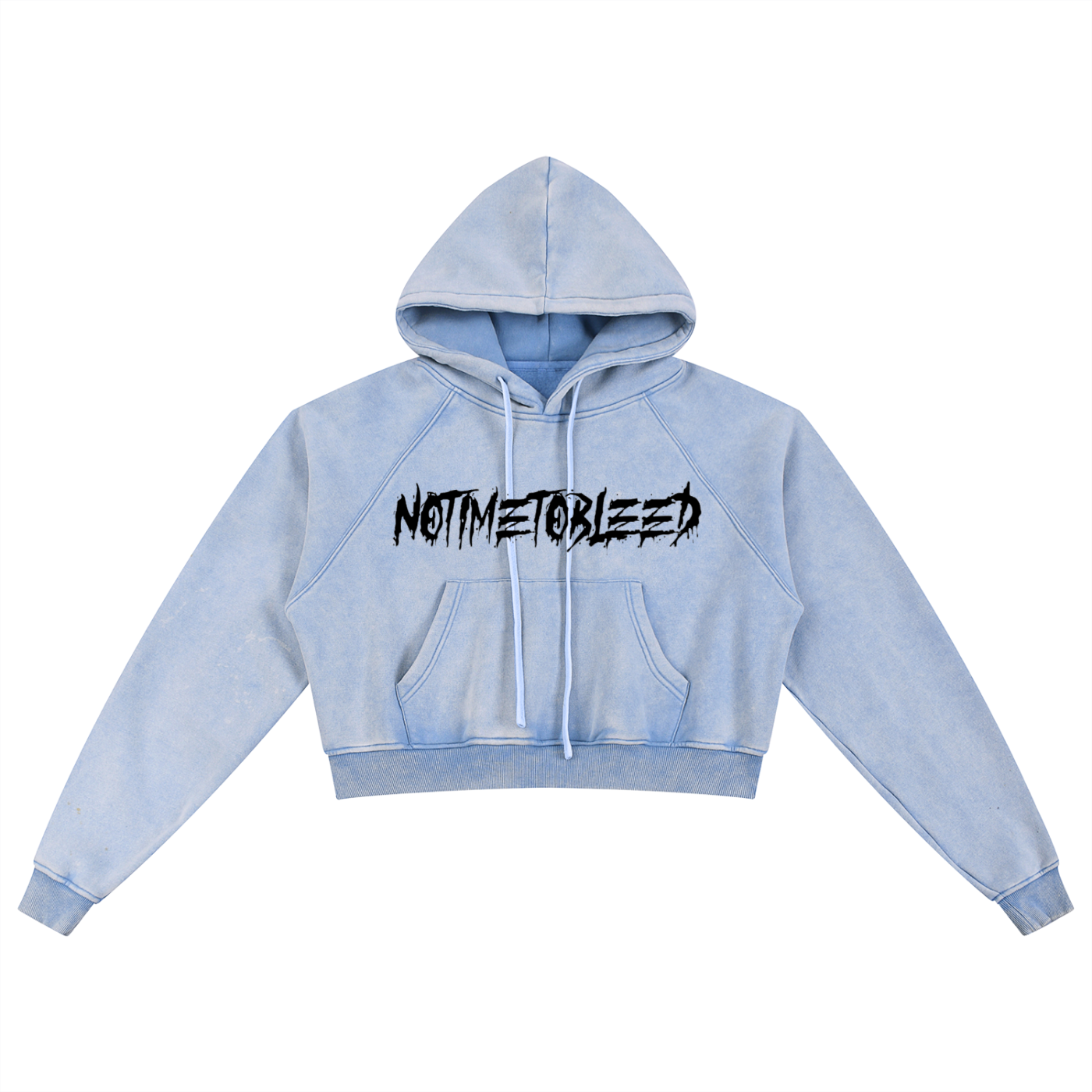 NTTB Pain Snow Washed Cropped Hoodie