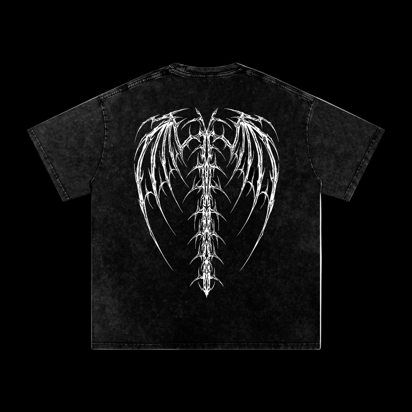 StaySpooky Wings Acid Wash Oversize T-Shirt