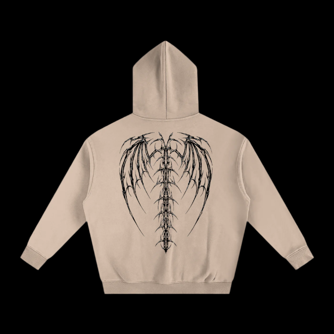 Oversize Fleeced Pastel Wings Hoodie