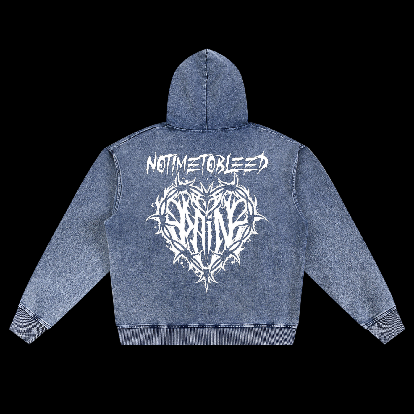 Pain Snow Wash Oversized Zip-Up Hoodie