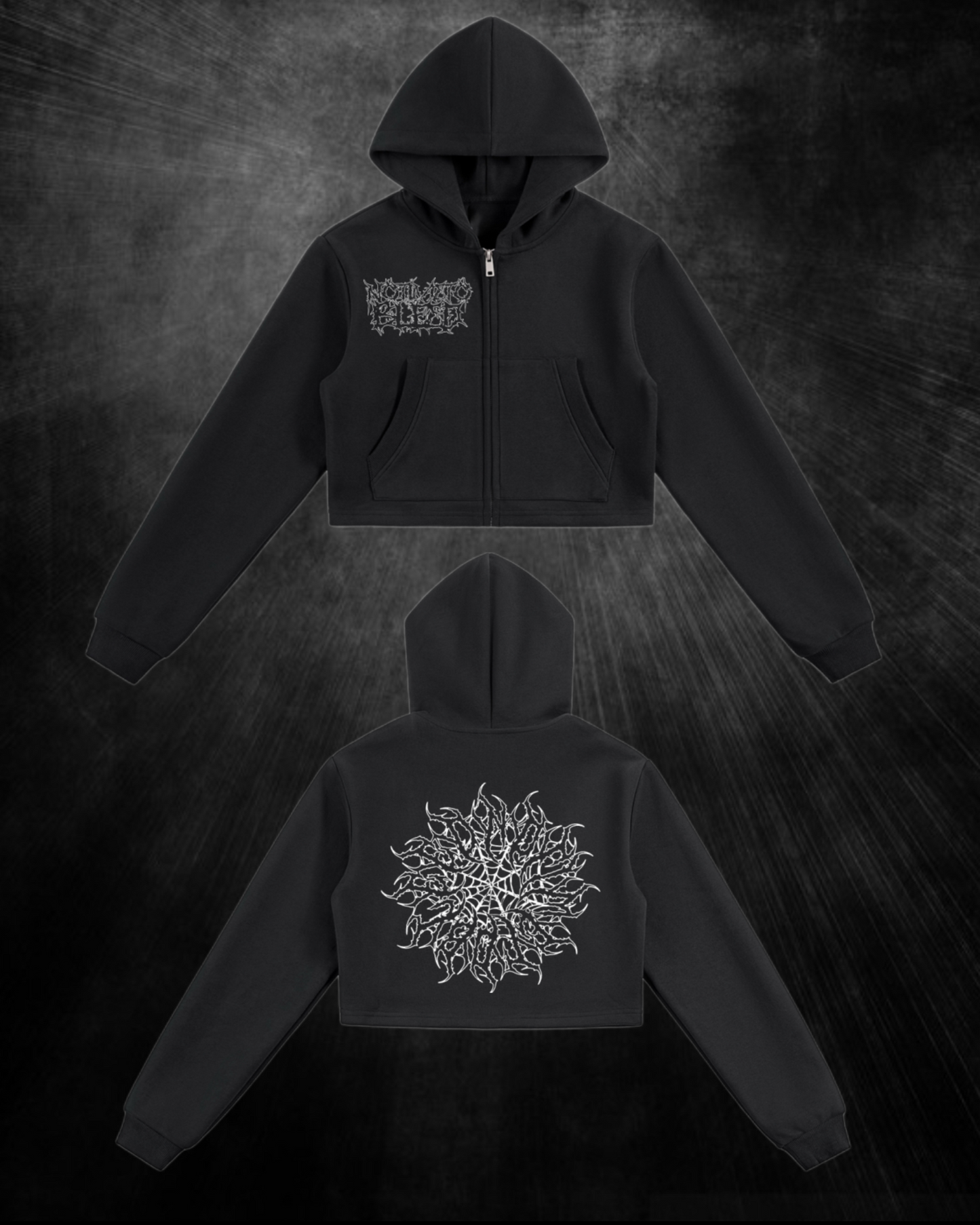 Notime Cropped Zip-Up Hoodie