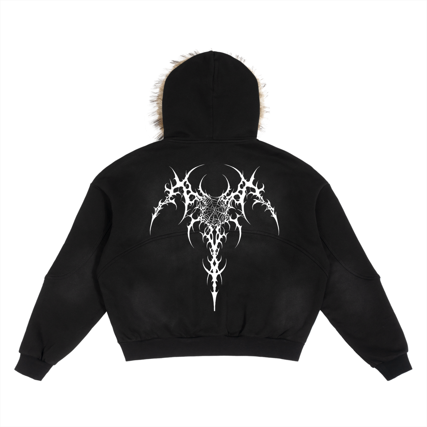 NTTB Sun Fade Boxy Detachable Fur Hoodie