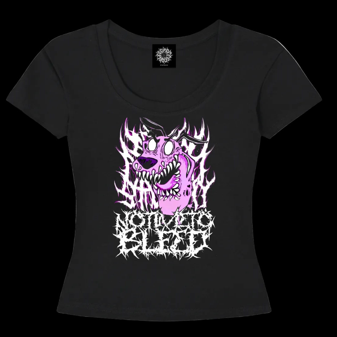 Courage Brootally Dog Women's Longline Slim-Fit T-Shirt