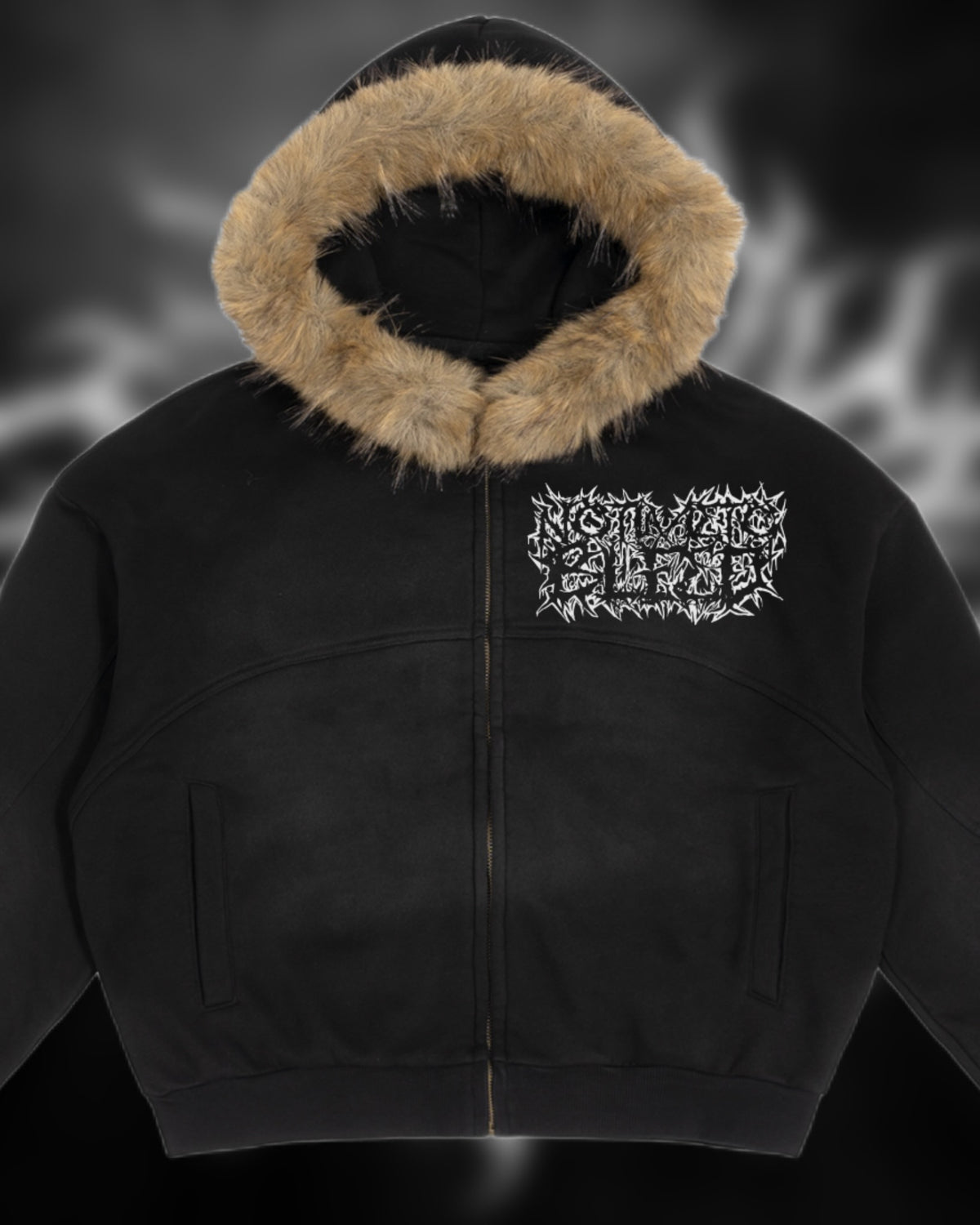 NTTB Boxy Detachable Fur Hoodie