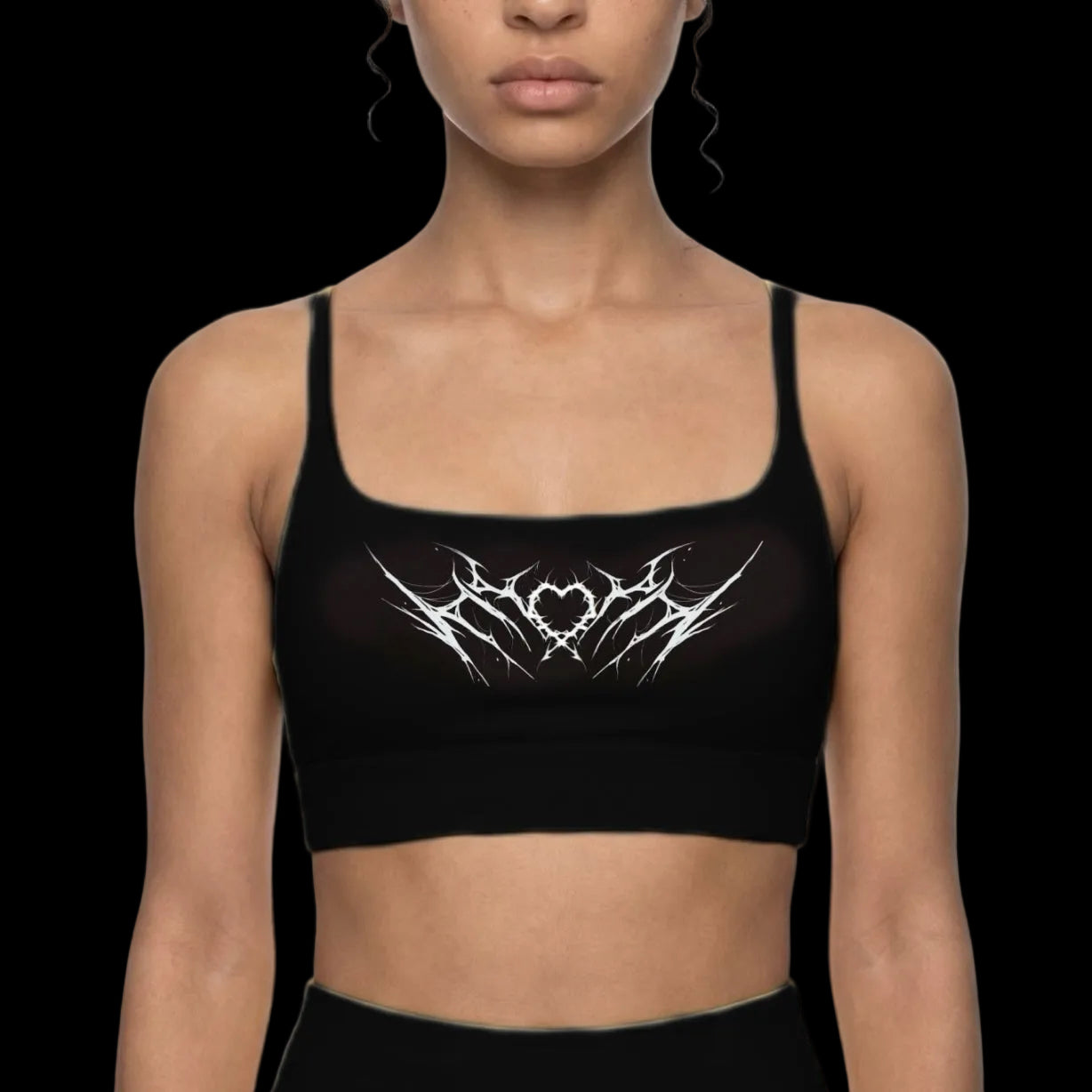 Heart Strappy Criss Cross Yoga Sports Bra