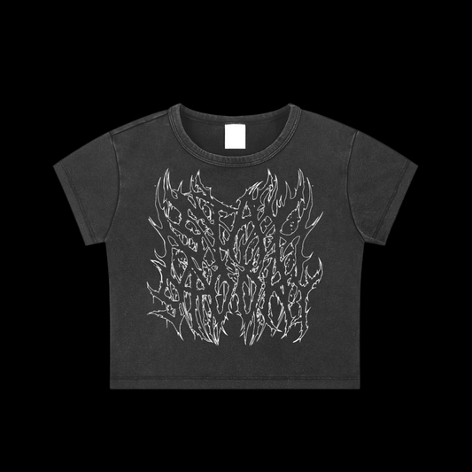 StaySpooky Snow Washed Crop Top