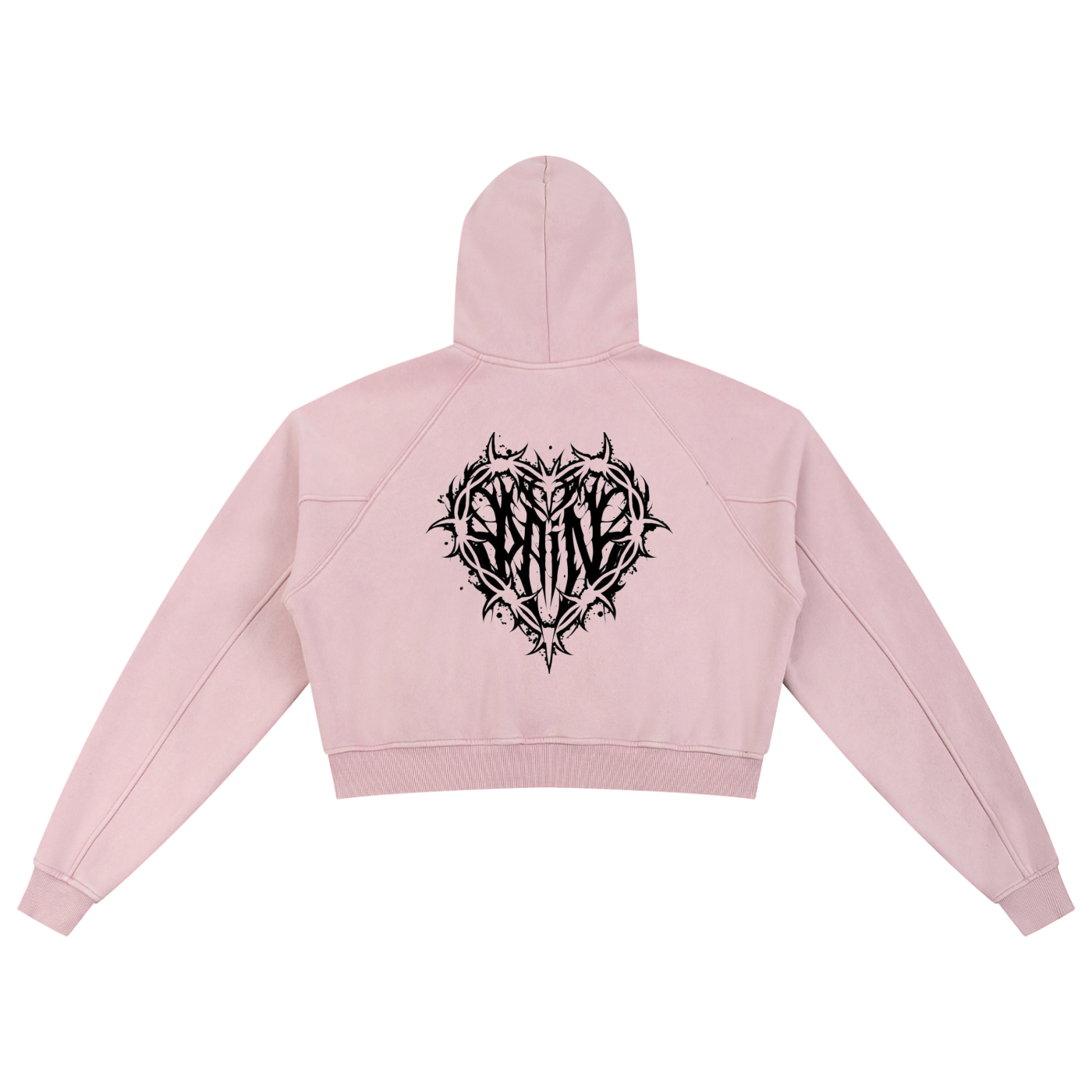 NTTB Pain Snow Washed Cropped Hoodie