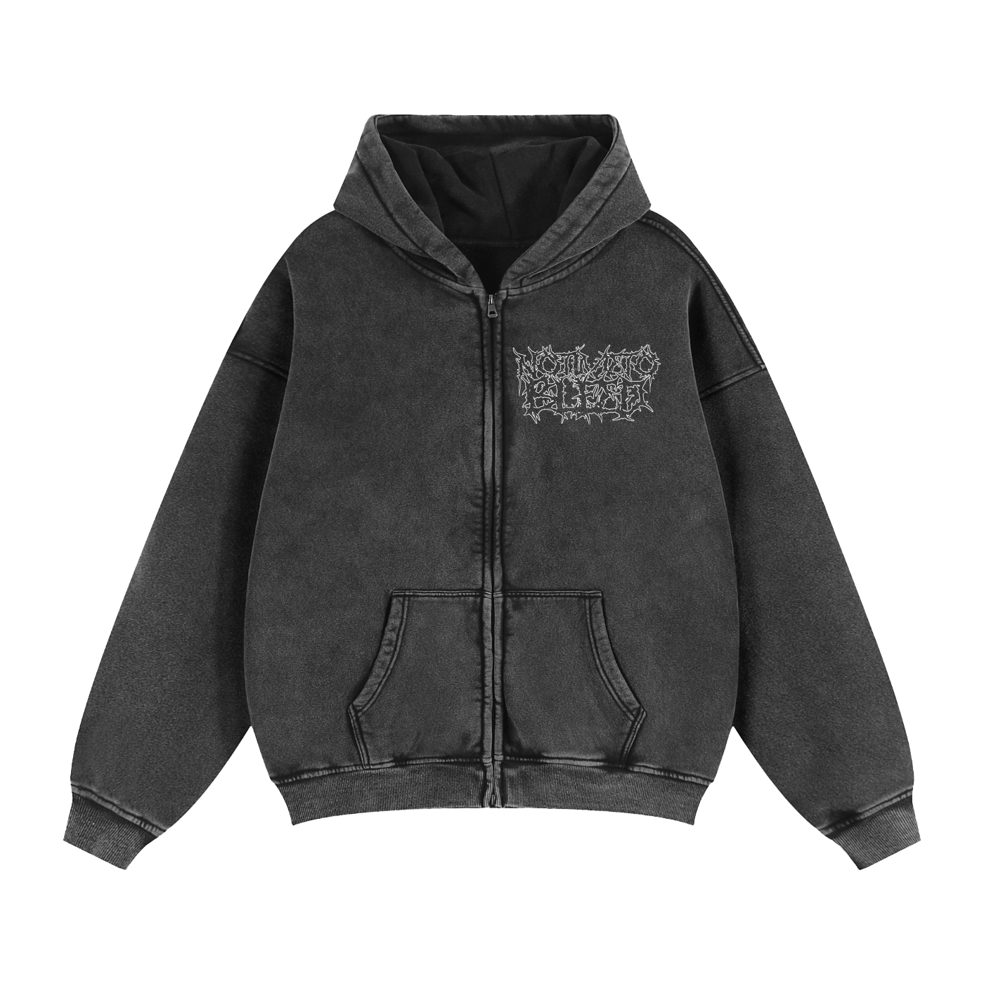 Beasty Zip-Through Boxy Fleece Hoodie