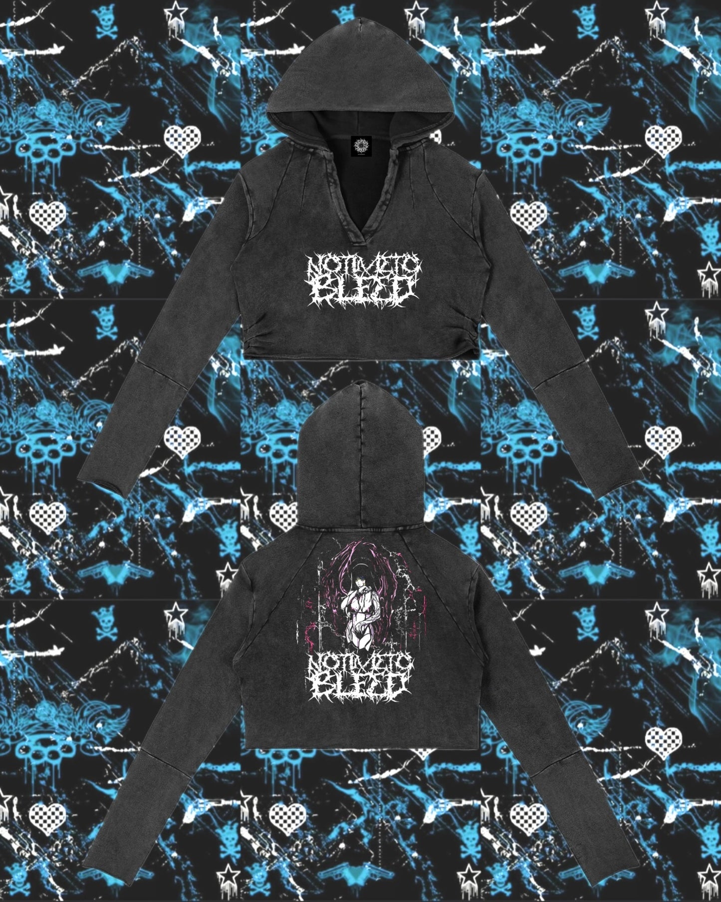 Fallen Fairy Vintage Washed Raw Edge Hoodie