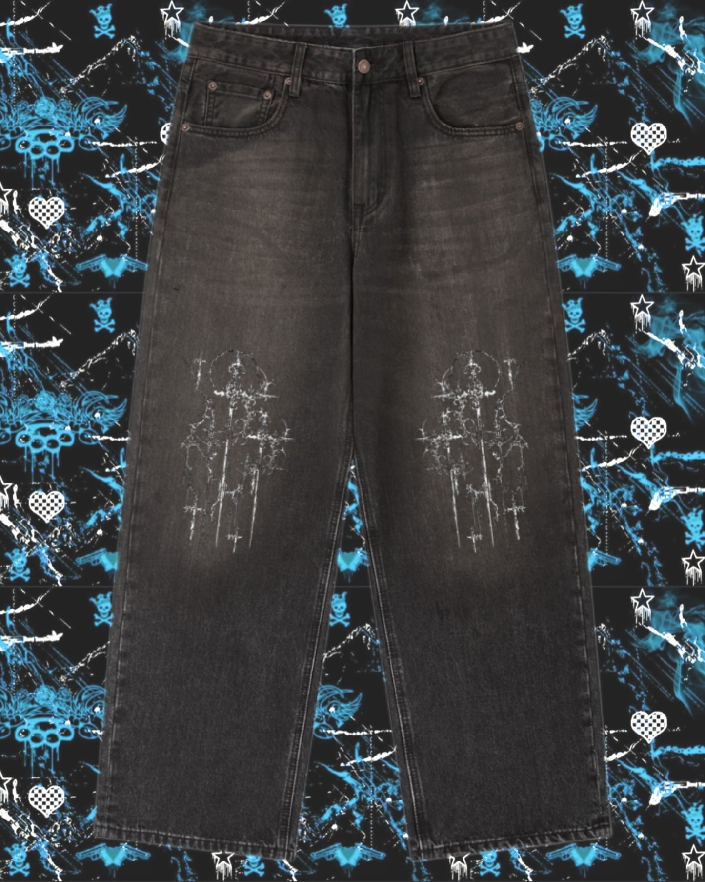 Y2K Vintage Wash Heavyweight Denim Jeans