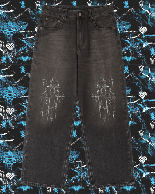 Y2K Vintage Wash Heavyweight Denim Jeans