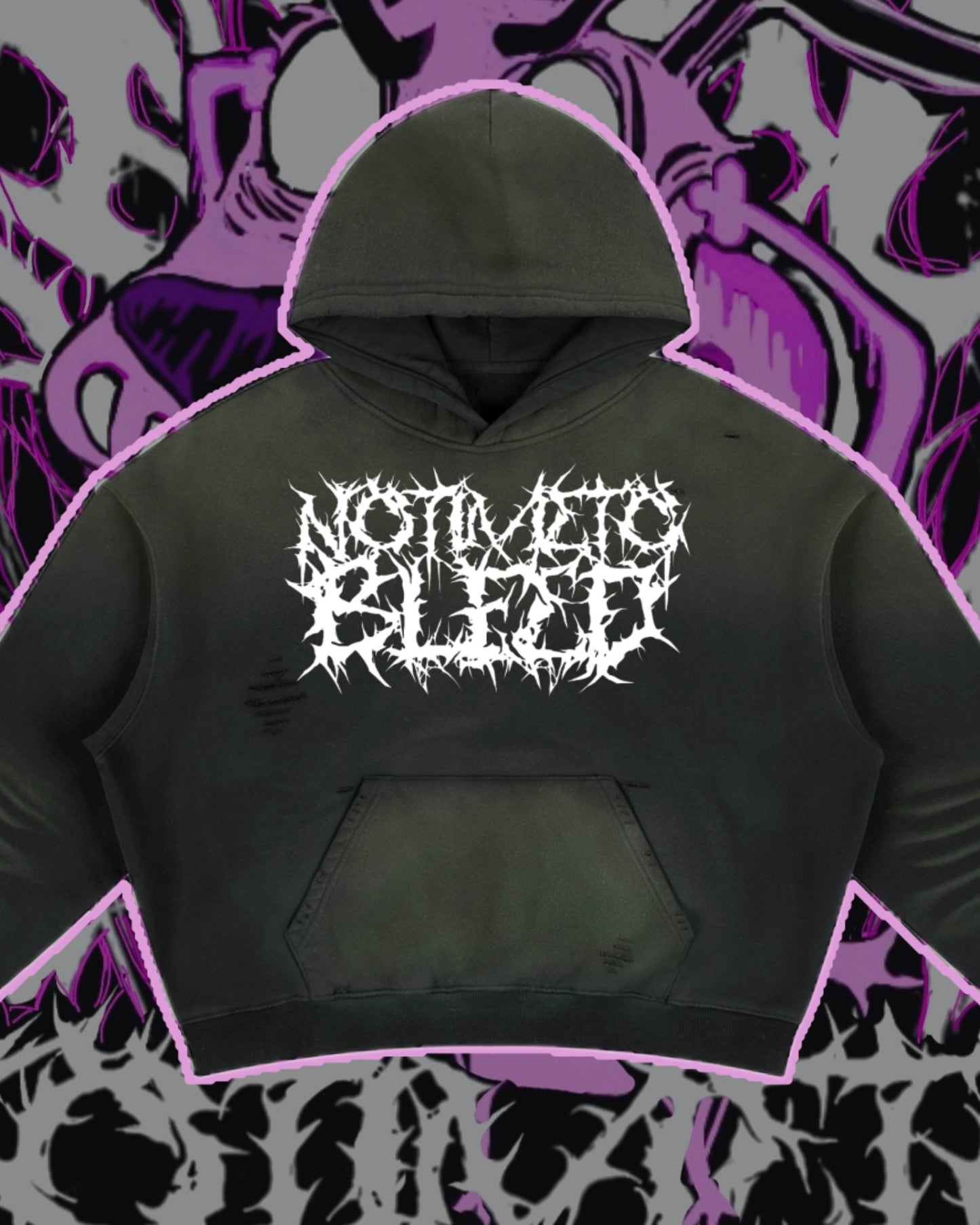 Courage the Brootally Dog Sunfade Boxy Fleece Hoodie