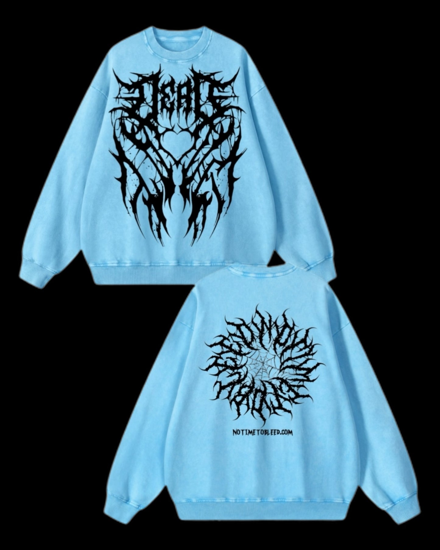 Dead ♡ SkyBlue Snow Washed Oversized Sweatshirt