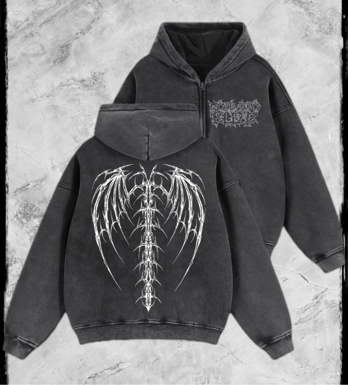 NTTB Wings Zip-Through Boxy Fleece Hoodie