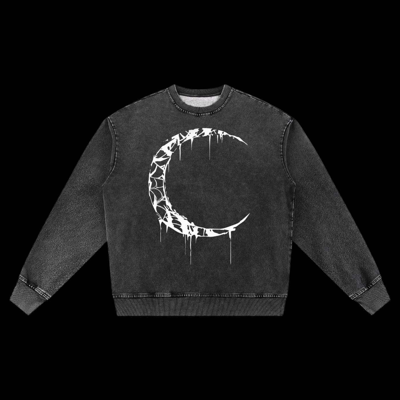 Moon Snow Wash Oversized Crewneck Sweatshirt