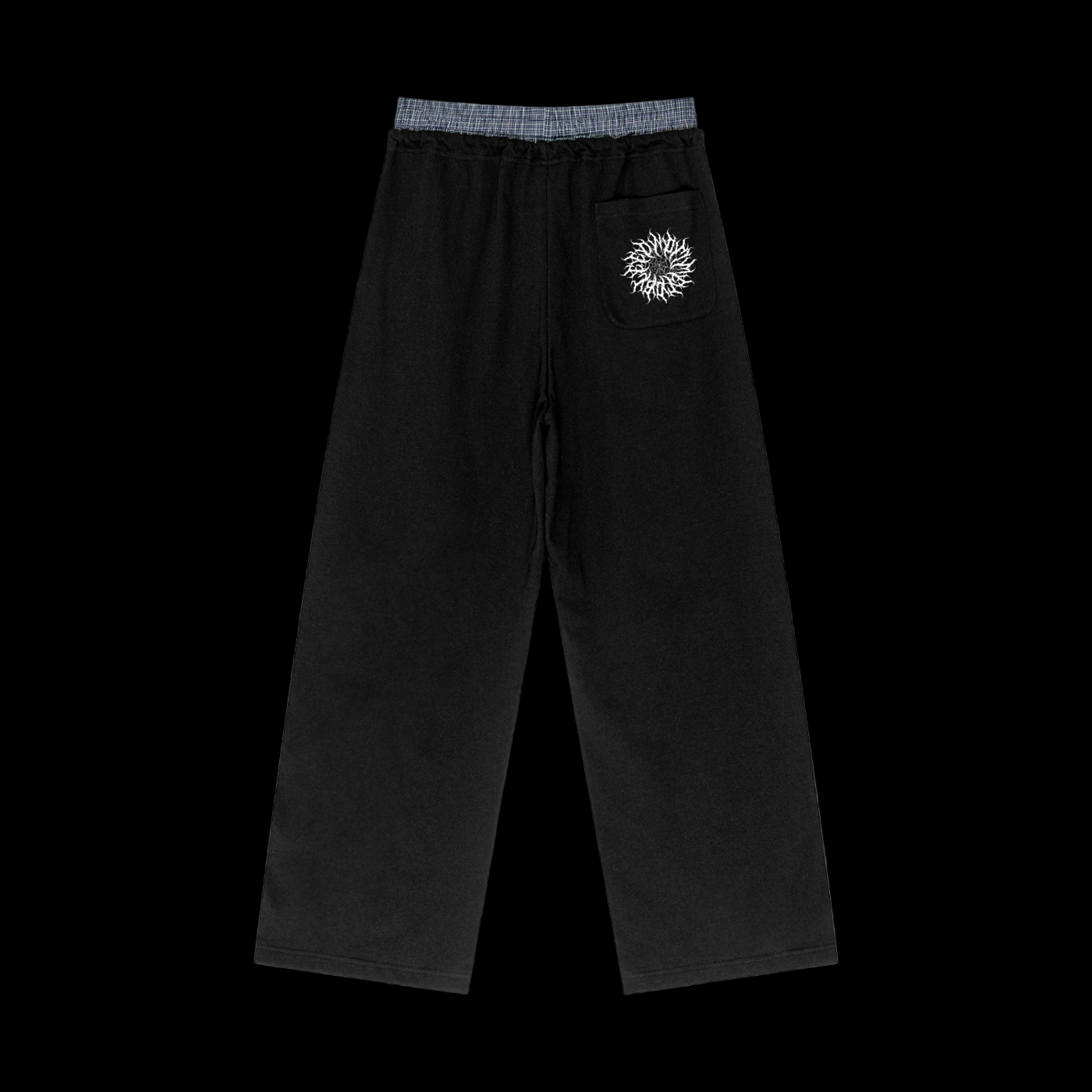 Spider Plaid Contrast Waist Pants