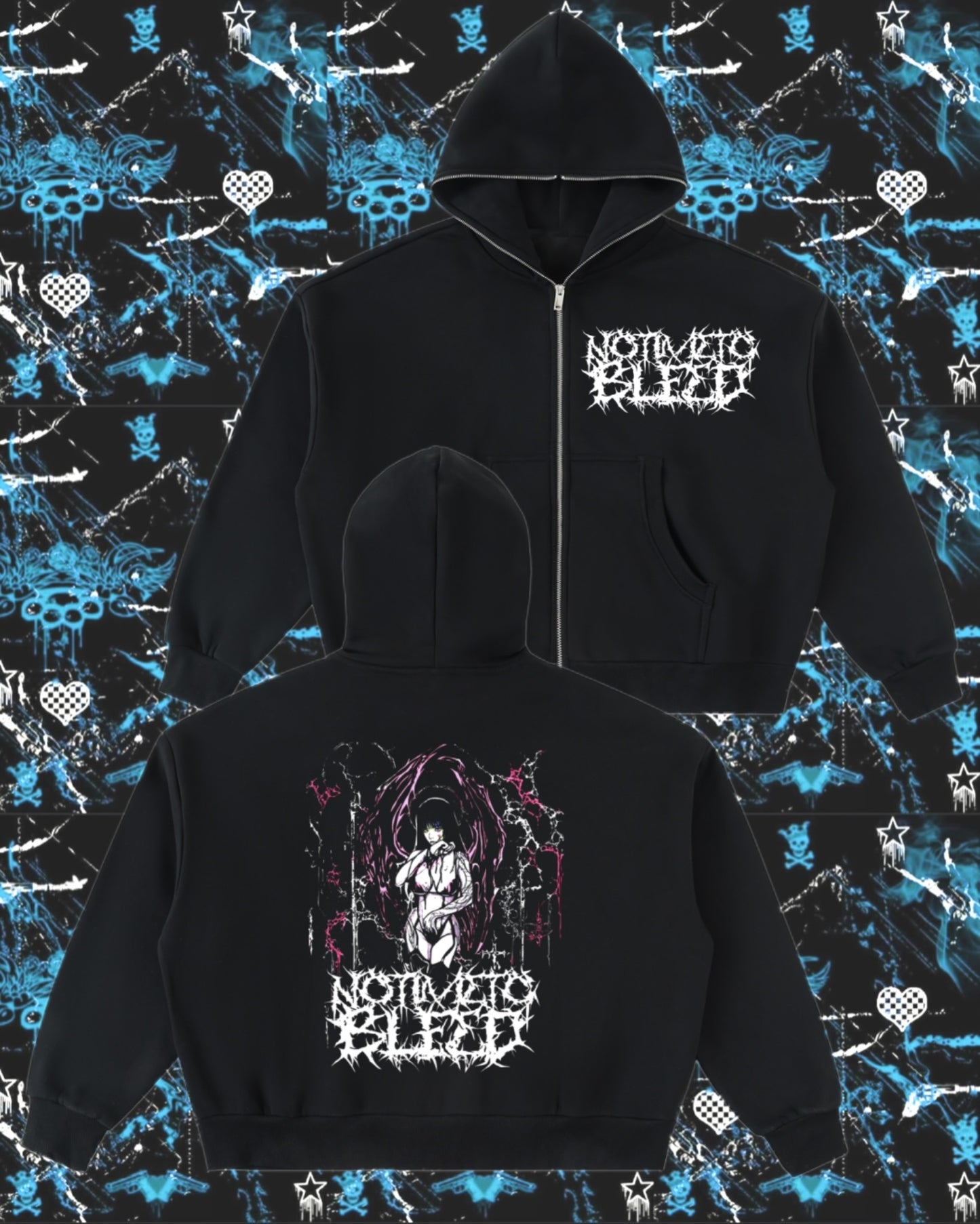 Fallen Fairy Fleeced Full-Zip Boxy Hoodie