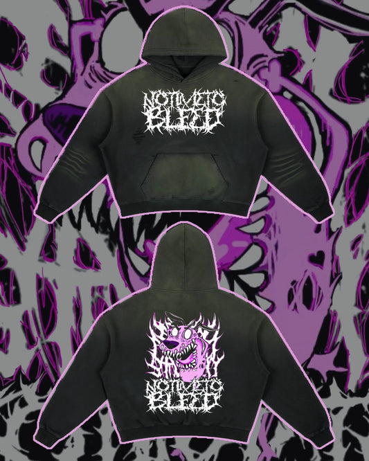 Courage the Brootally Dog Sunfade Boxy Fleece Hoodie
