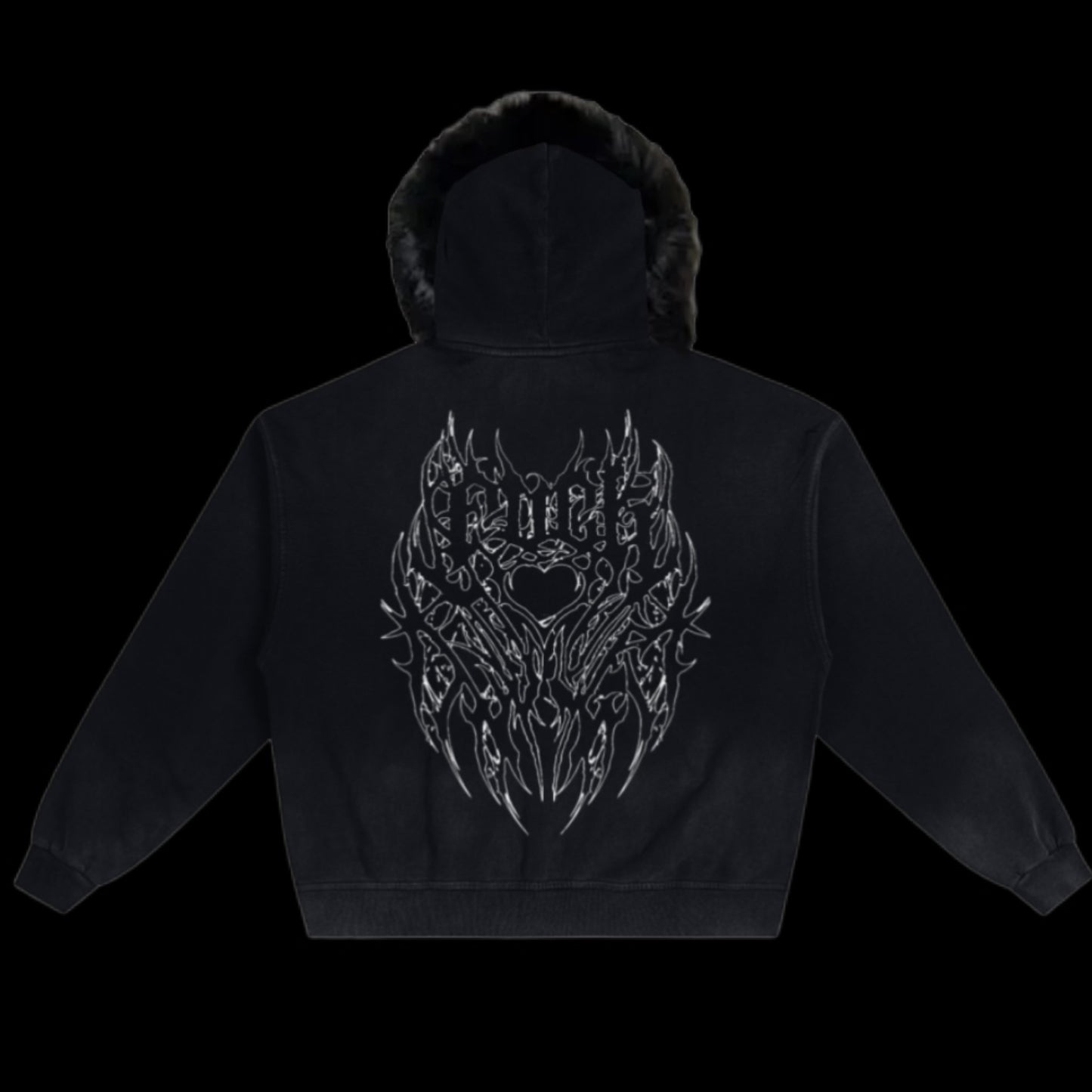 NTTB fur zip up hoodie