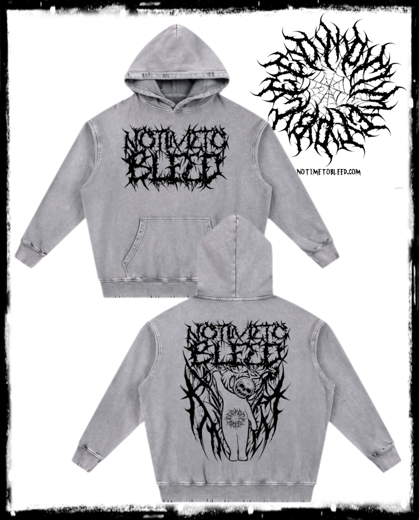 Skullytubby Snow Wash Hand-Frayed Heavyweight  Hoodie