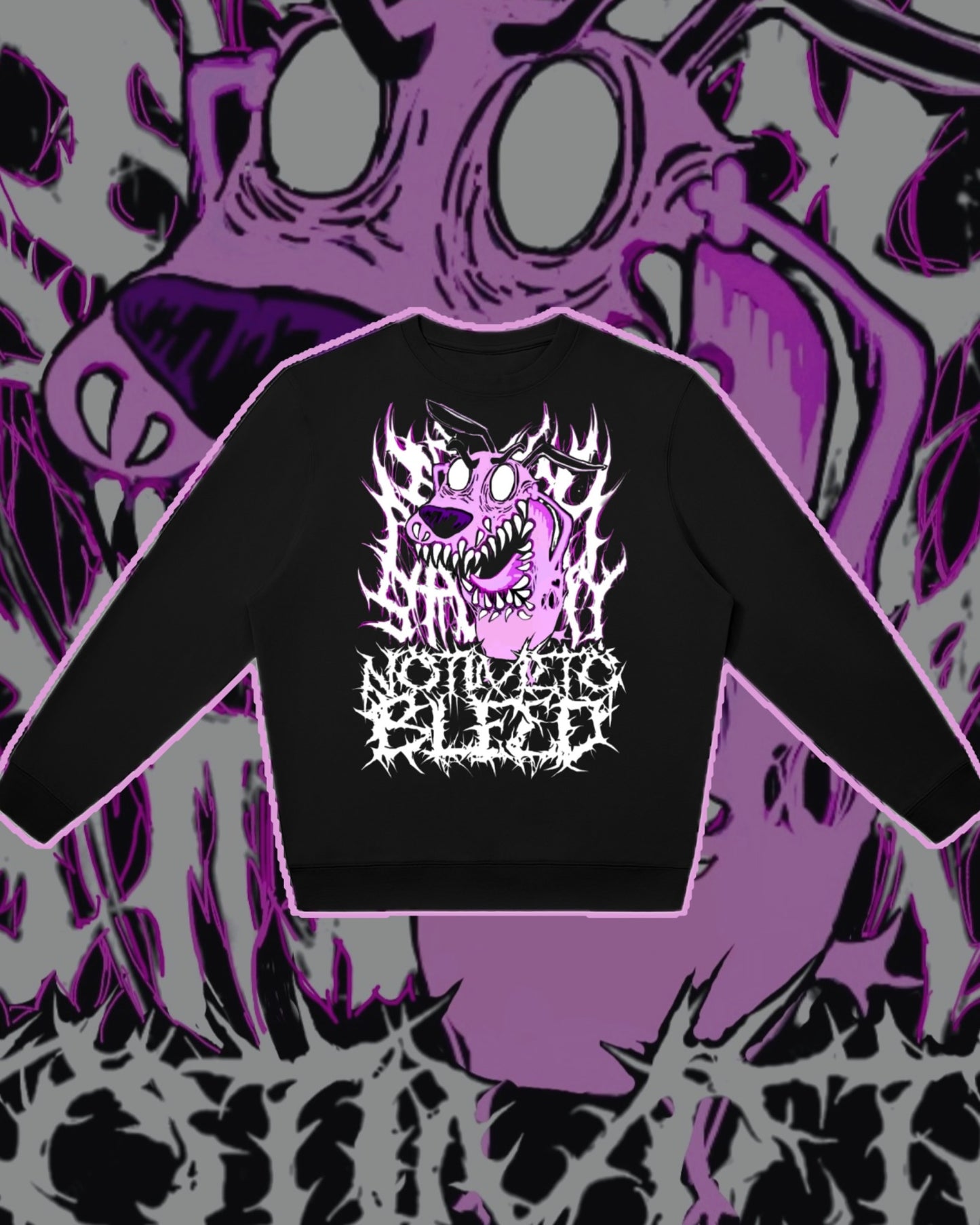 Courage the Brootally Dog Oversized Crewneck Sweatshirt