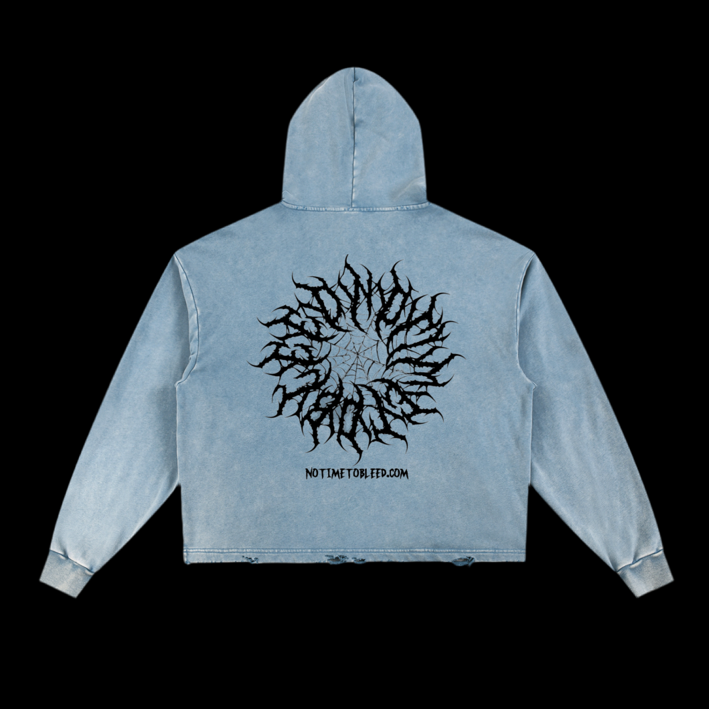 DeadHeart Vintage Washed Frayed-Hem Hoodie