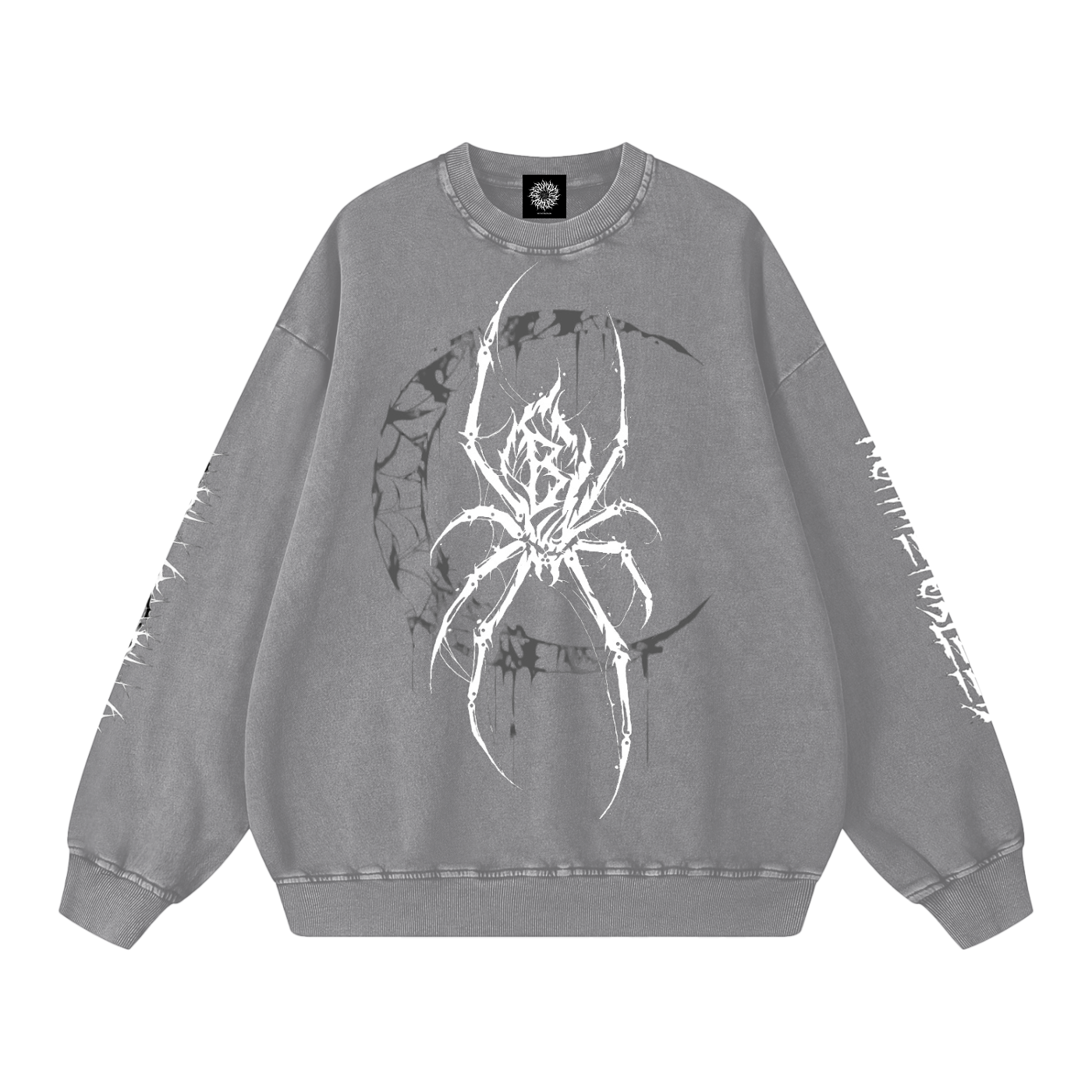 Spider Moon Snow Washed Oversized Sweatshirt
