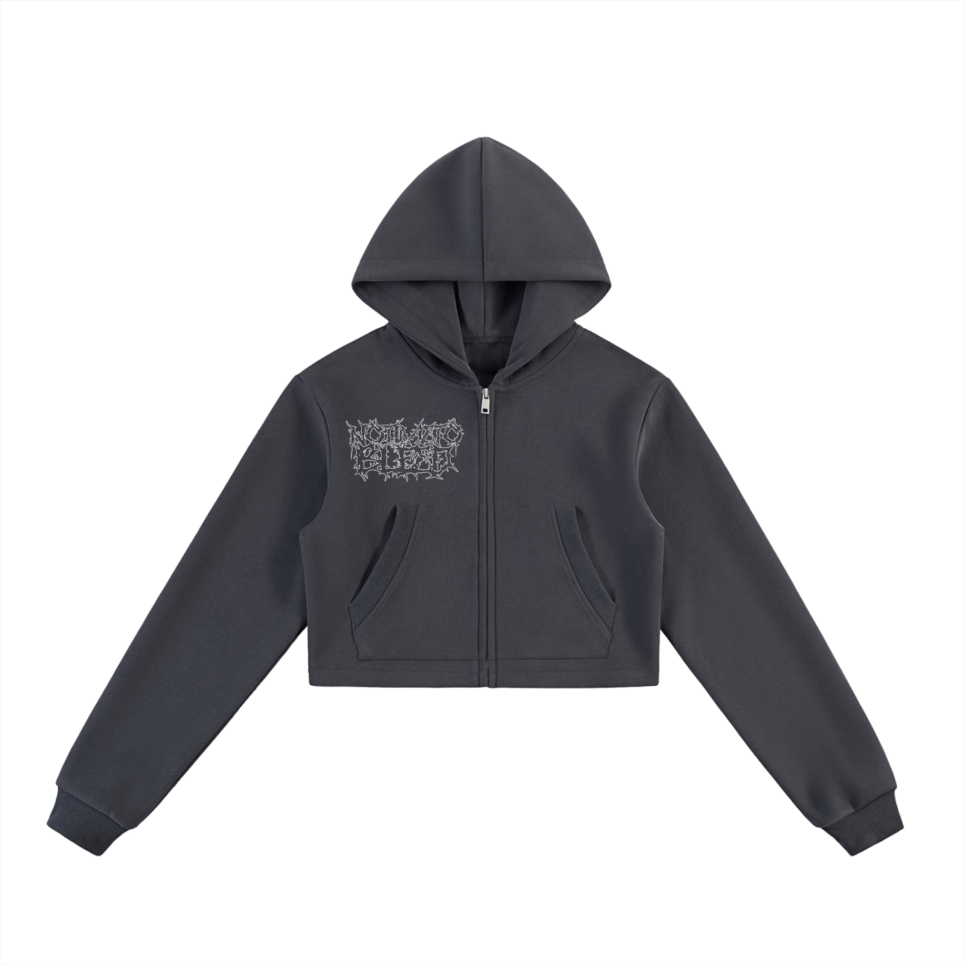 Notime Cropped Zip-Up Hoodie