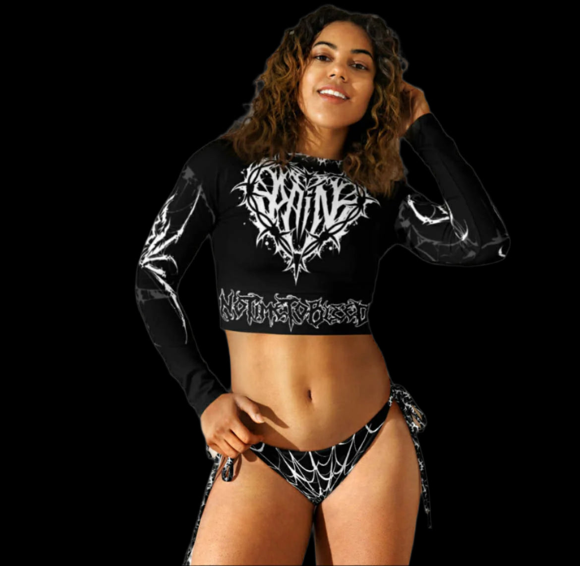 pain long-sleeve crop top
