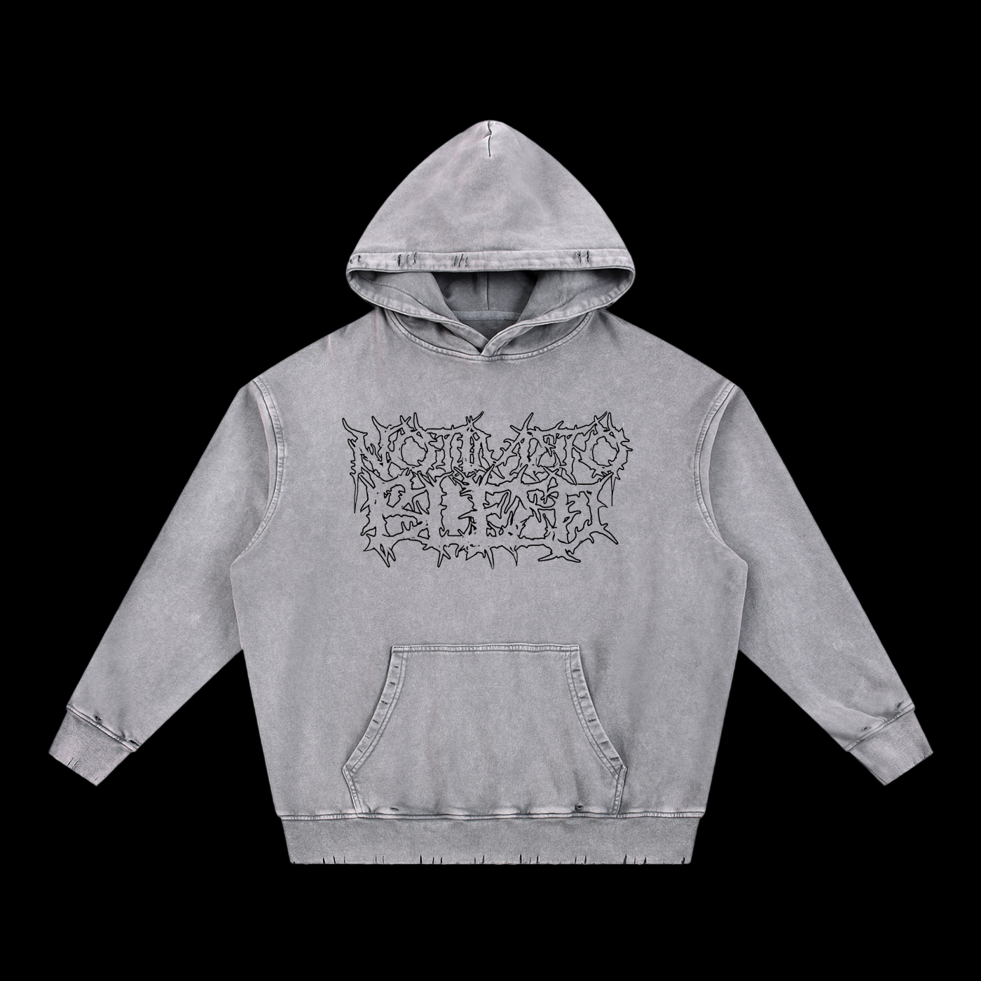 Dead Snow Wash Hand-Frayed Heavyweight  Hoodie