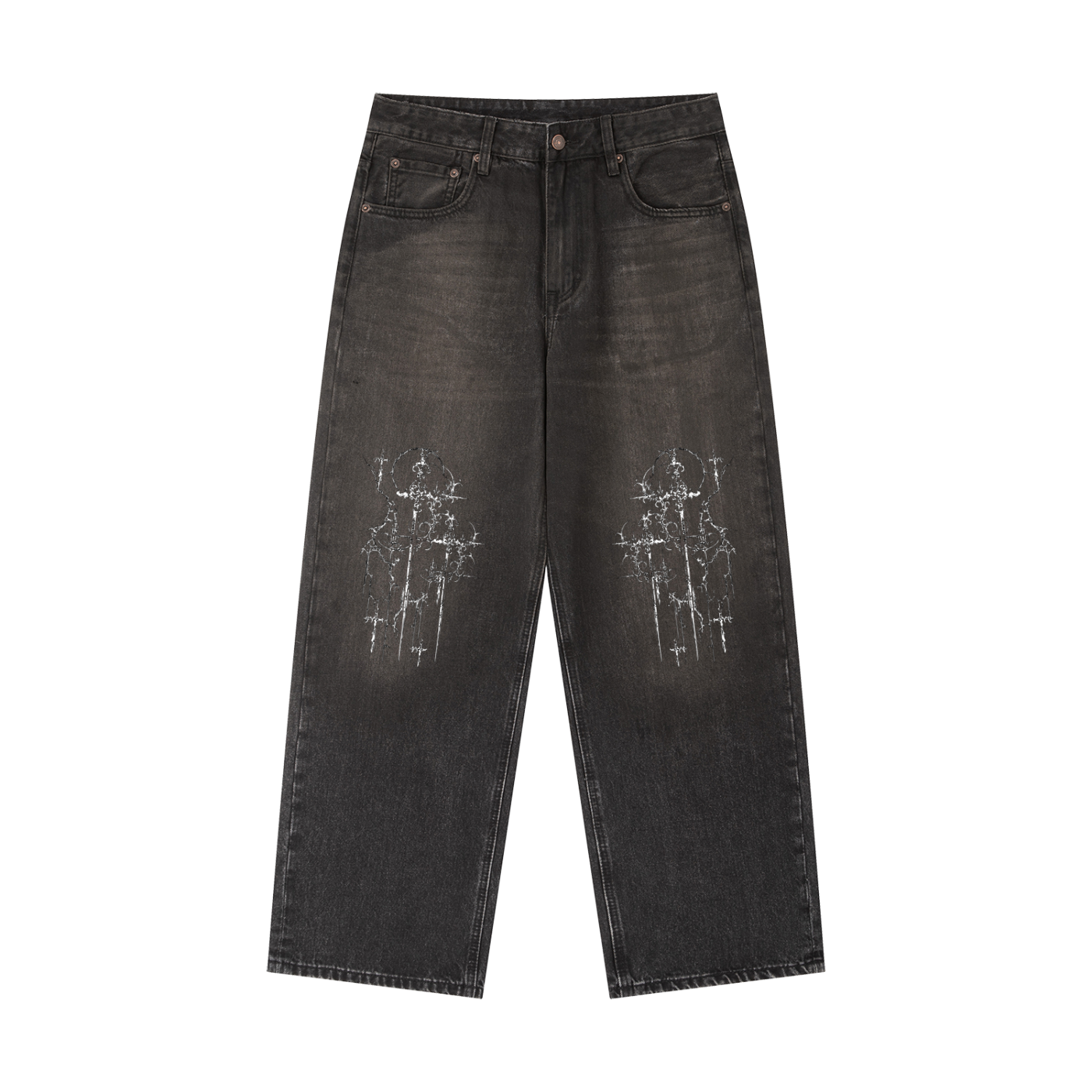 Y2K Vintage Wash Heavyweight Denim Jeans