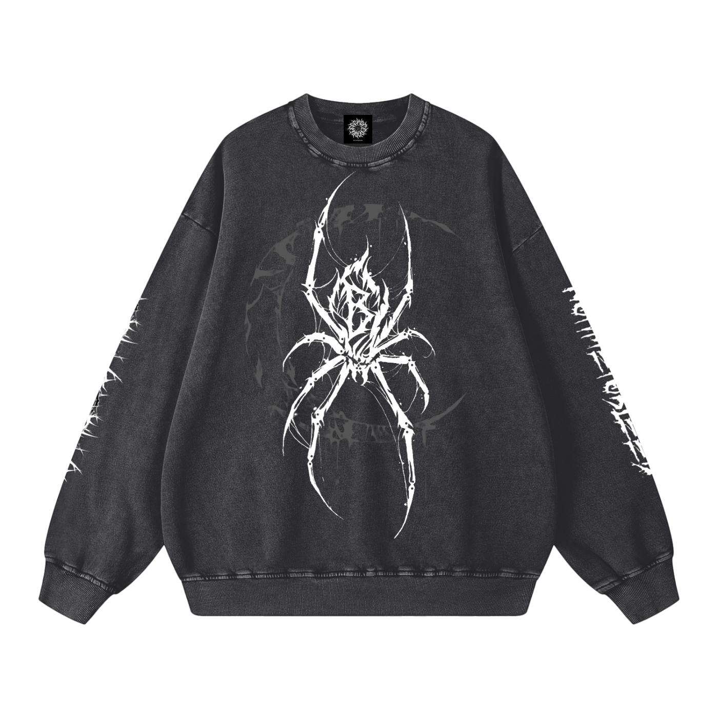 Spider Moon Snow Washed Oversized Sweatshirt