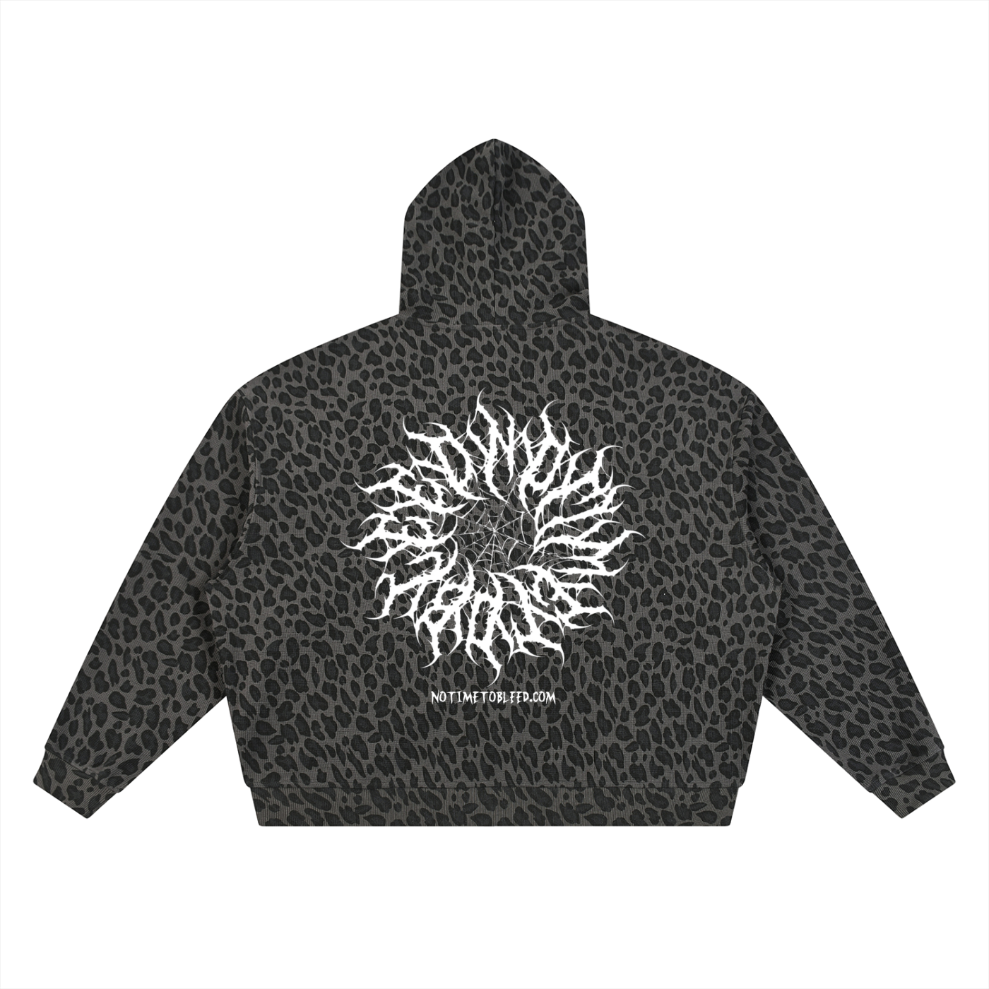 NTTB Leopard Print Waffle Full Zip Hoodie